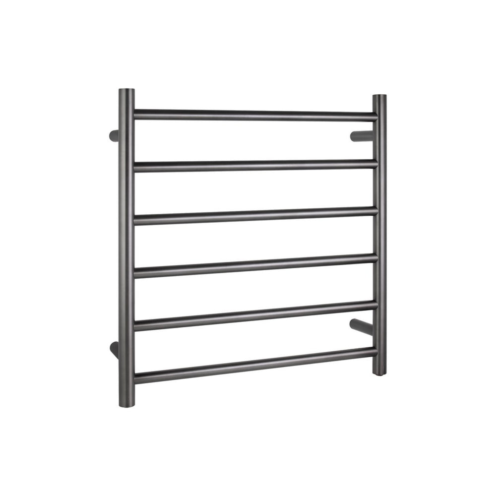 NORICO 6-BAR ROUND LADDER HEATED TOWEL RAIL 620MM BRUSHED GUN METAL