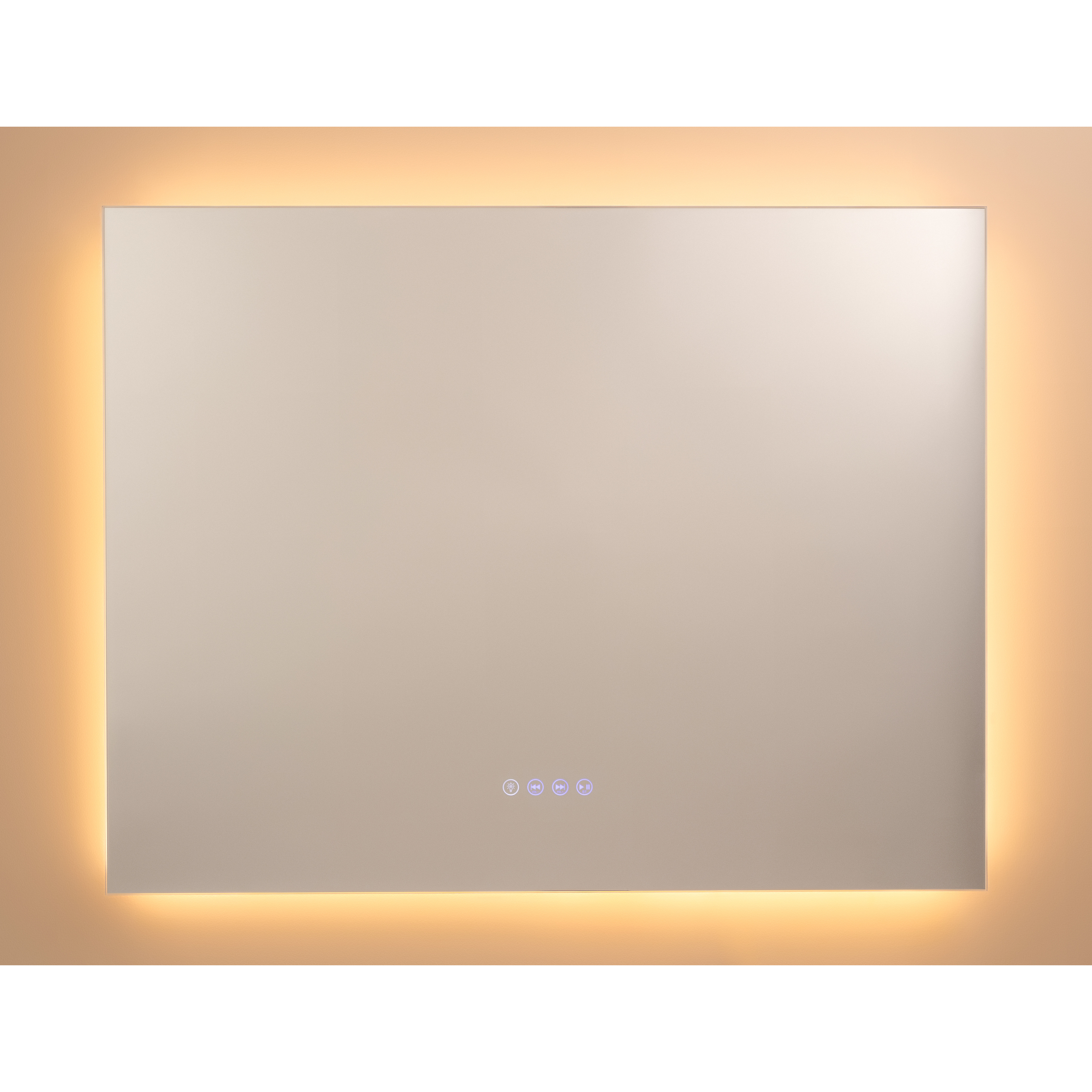 LUNARGLOW AURA RECTANGULAR 3 COLOUR LIGHTS FRAMELESS LED MIRROR 900X700MM