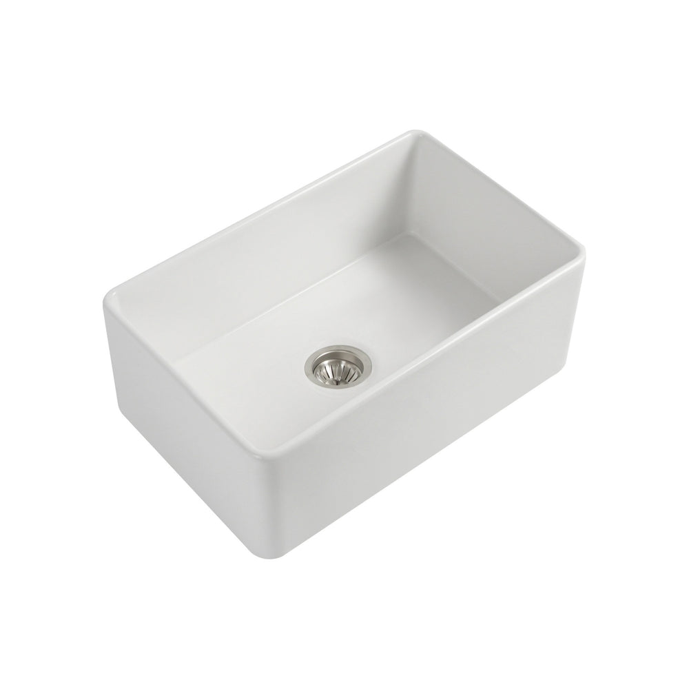 SEIMA CLEO 760 SINGLE BOWL APRON FRONT KITCHEN AND LAUNDRY SINK GLOSS WHITE 760MM