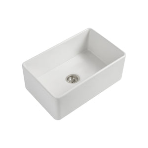 SEIMA CLEO 760 SINGLE BOWL APRON FRONT KITCHEN AND LAUNDRY SINK SILK MATTE WHITE 760MM