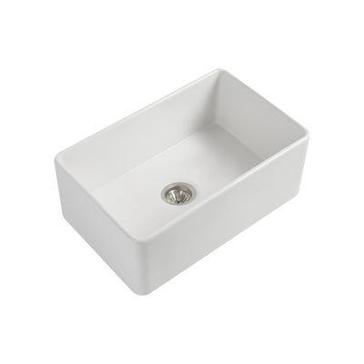 SEIMA CLEO 760 SINGLE BOWL APRON FRONT KITCHEN AND LAUNDRY SINK SILK MATTE WHITE 760MM