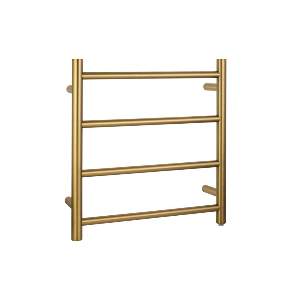 NORICO 4-BAR ROUND LADDER HEATED TOWEL RAIL BRUSHED BRASS 520MM