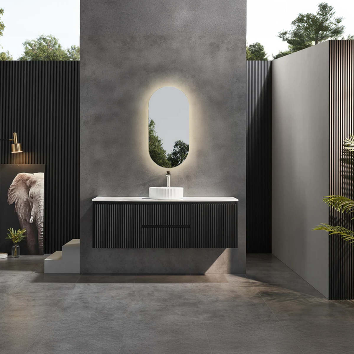 CETO BRINDABELLA MATTE BLACK 1500MM SINGLE BOWL WALL HUNG VANITY
