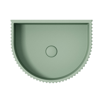 FIENZA VALENTINA FLUTED CONCRETE WALL HUNG BASIN SAGE 465MM