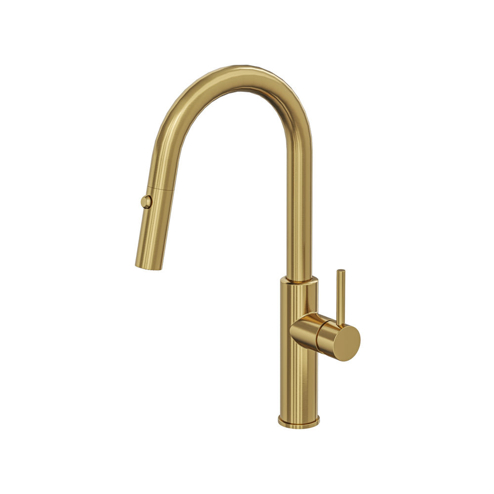 LINSOL HALO S2 PULL OUT SINK MIXER 440MM BRUSHED BRASS