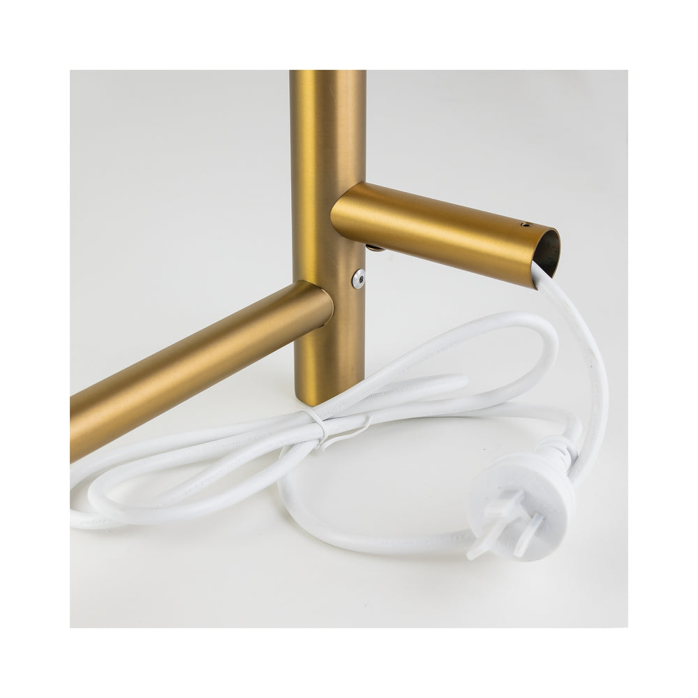 NORICO 4-BAR ROUND LADDER HEATED TOWEL RAIL BRUSHED BRASS 520MM