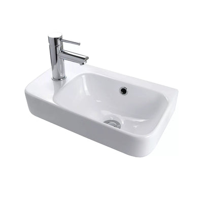 SEIMA LIMNI 260 WALL HUNG BASIN WITH OVERFLOW GLOSS WHITE 450MM