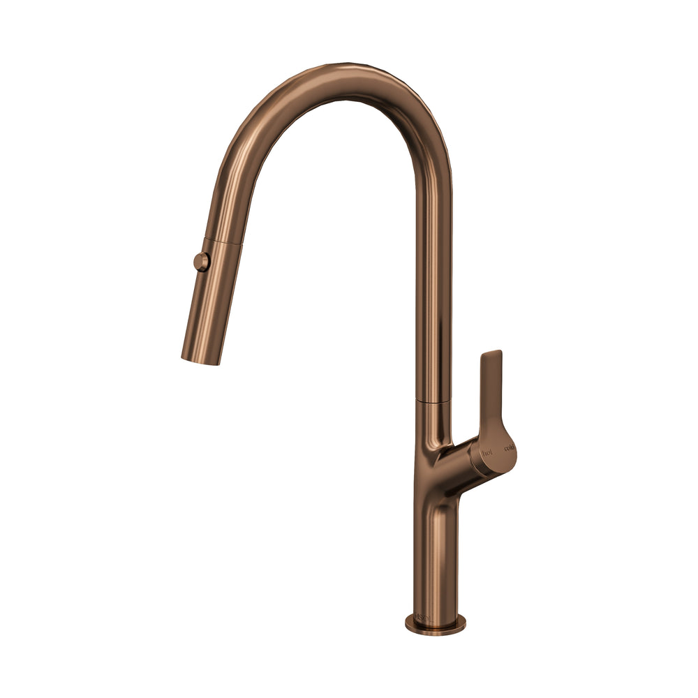 LINSOL TISH S2 PULL OUT SINK MIXER 449MM BRUSHED COPPER