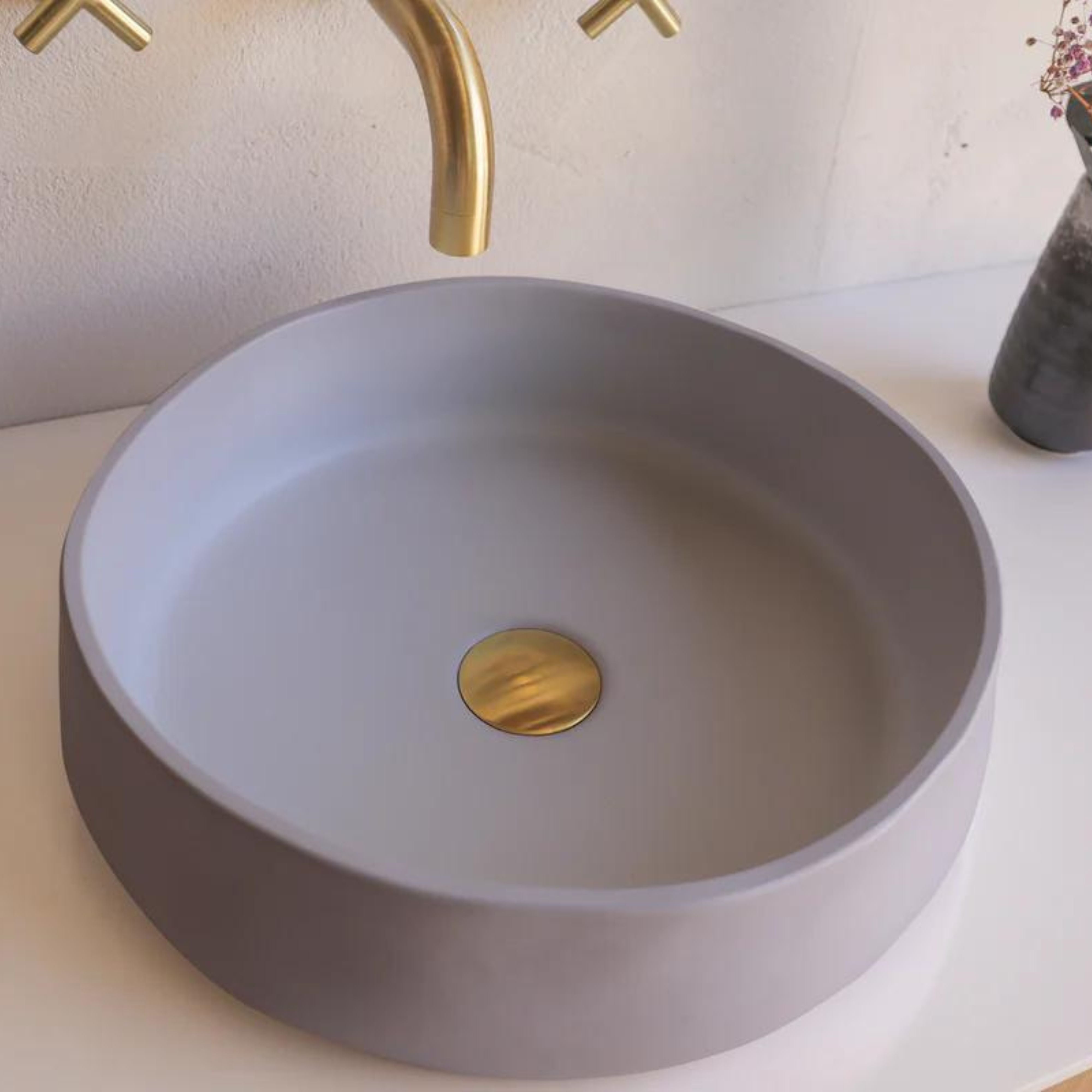 NOOD CO CONSCIOUS RANGE MILL ABOVE COUNTER / WALL HUNG BASIN LILAC 380MM