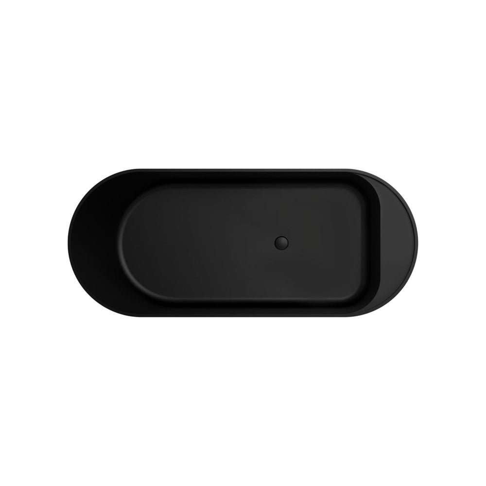 FIENZA MINKA SOLID SURFACE FREESTANDING BATHTUB MATTE BLACK 1710MM