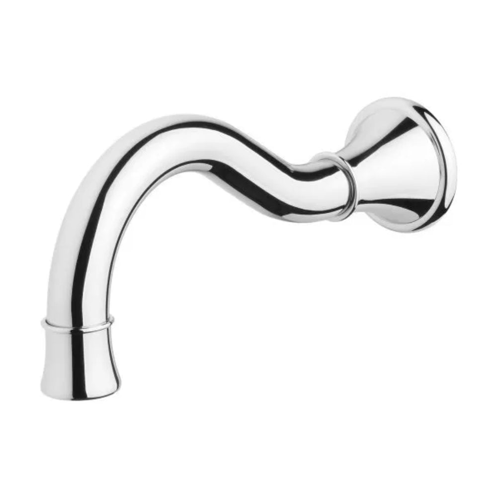 PHOENIX NOSTALGIA LEAD FREE WALL BASIN / BATH OUTLET 180MM SHEPHERD CROOK CHROME
