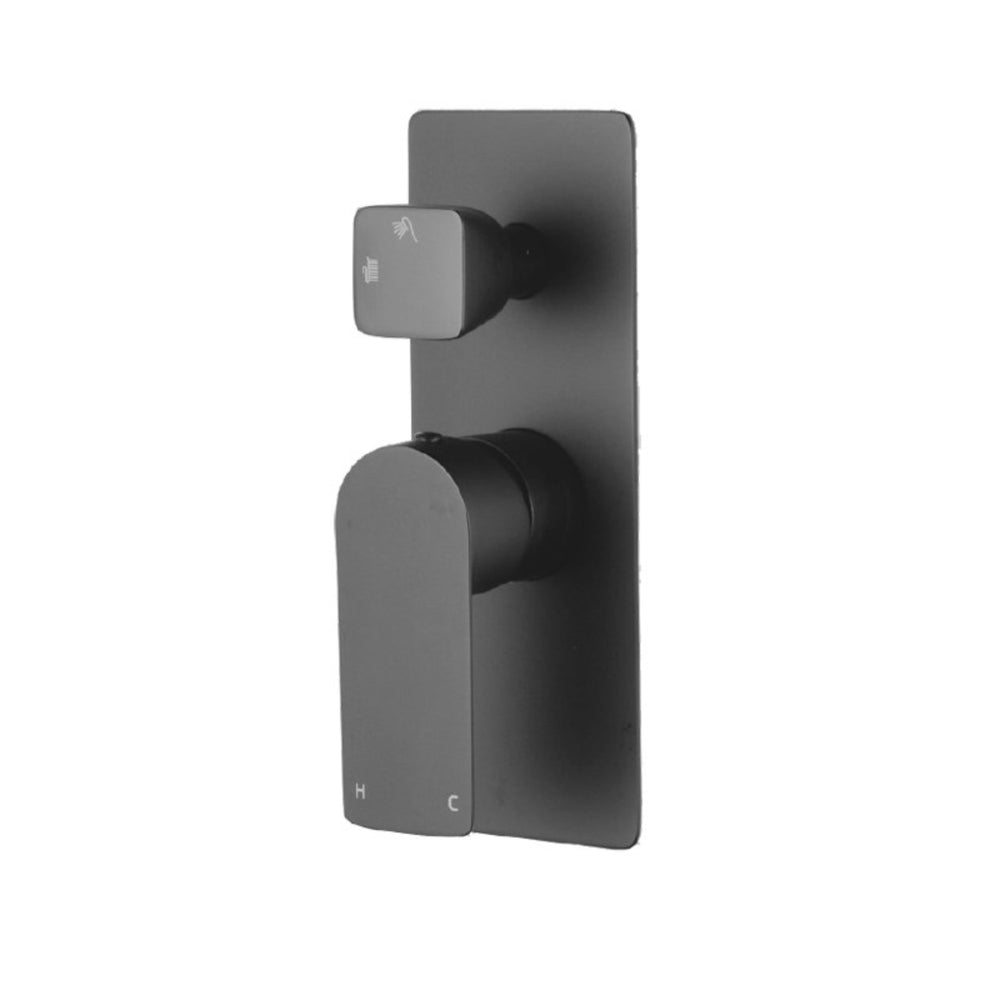 NORICO VOG WALL MIXER WITH DIVERTER 205MM GUN METAL GREY