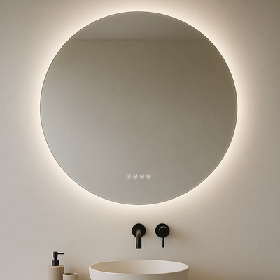 LUNARGLOW ECLIPSE ROUND 3 COLOUR LIGHTS FRAMELESS LED MIRROR 750MM