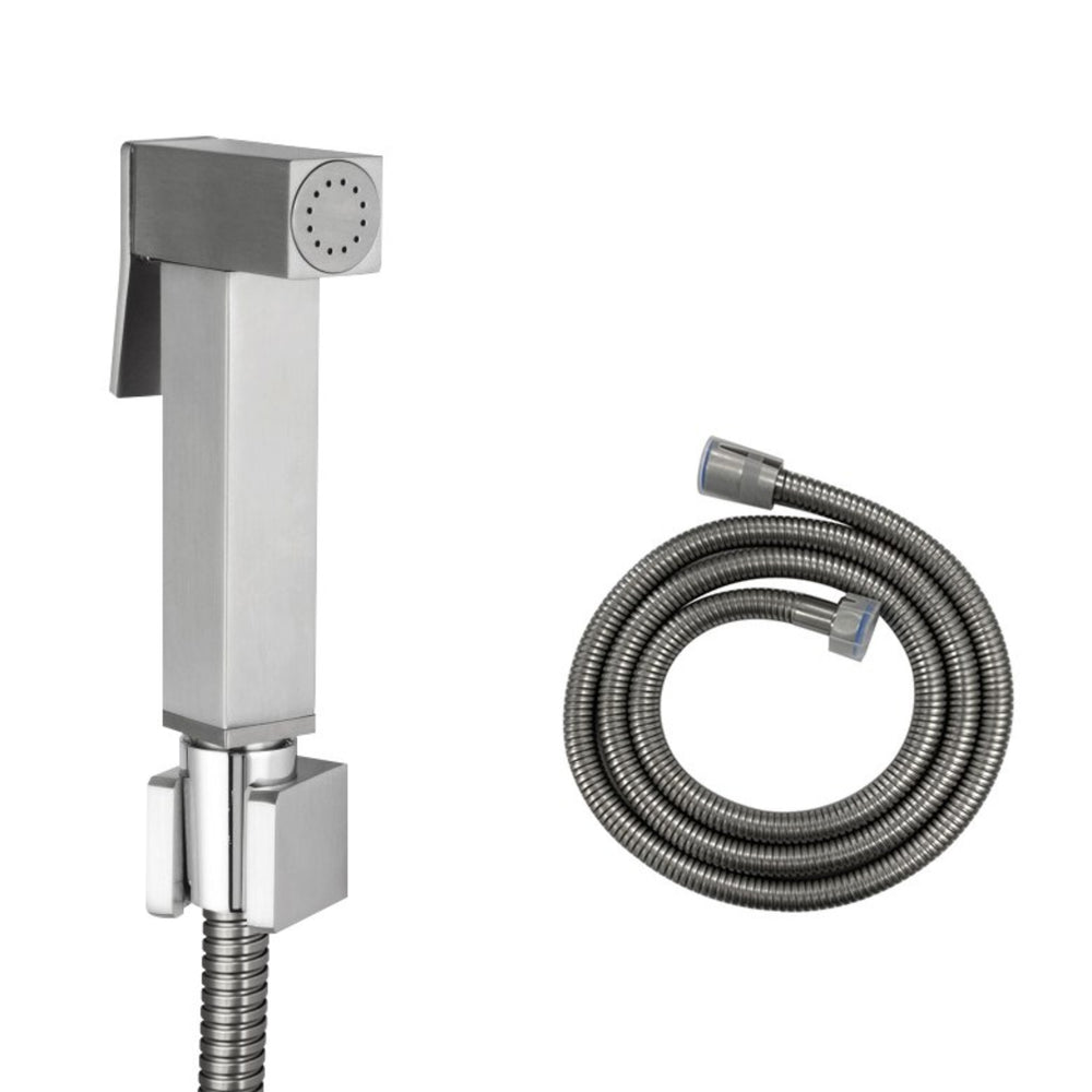 AQUAPERLA TOILET BIDET SPRAY KIT BRUSHED NICKEL 111MM