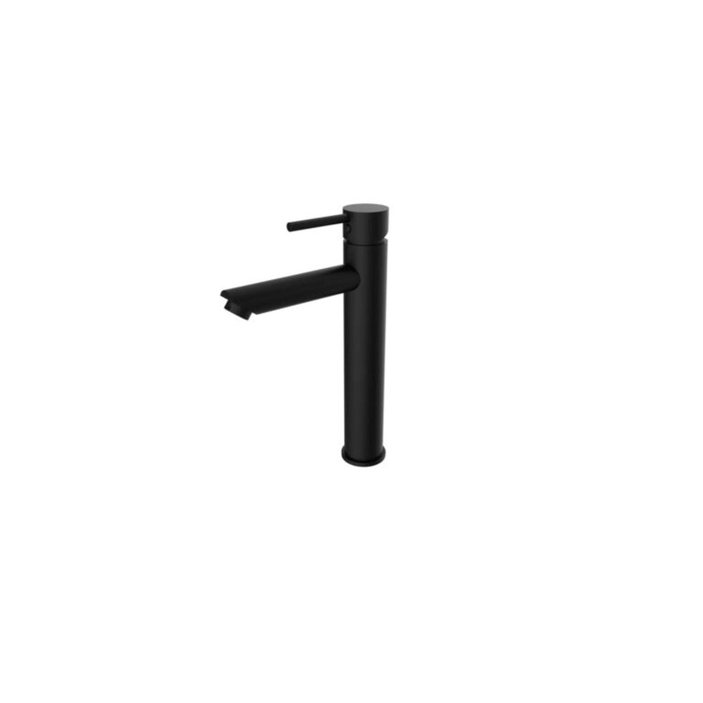 NERO DOLCE LEAD FREE TALL BASIN MIXER STRAIGHT SPOUT 286MM MATTE BLACK