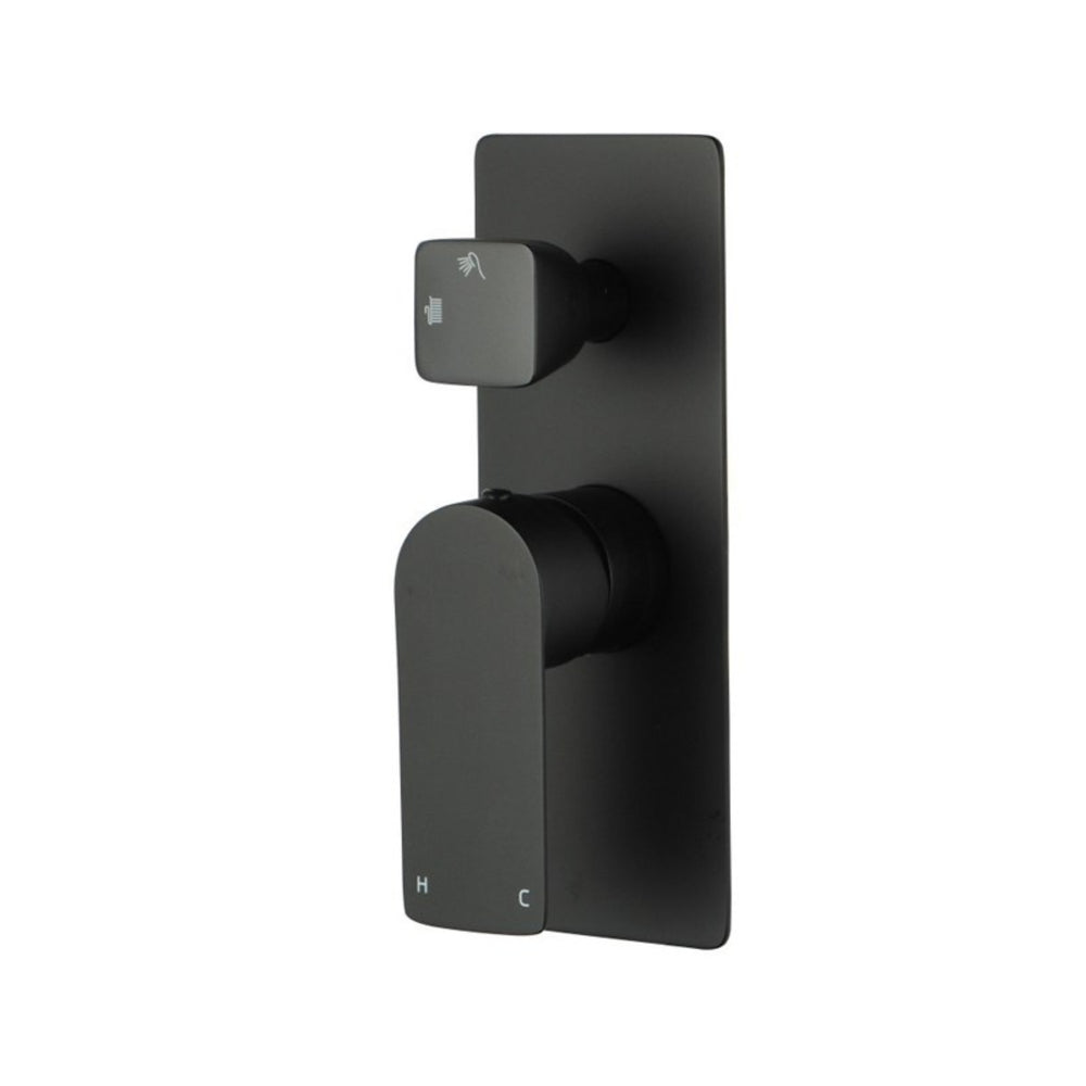 NORICO VOG WALL MIXER WITH DIVERTER 205MM MATTE BLACK