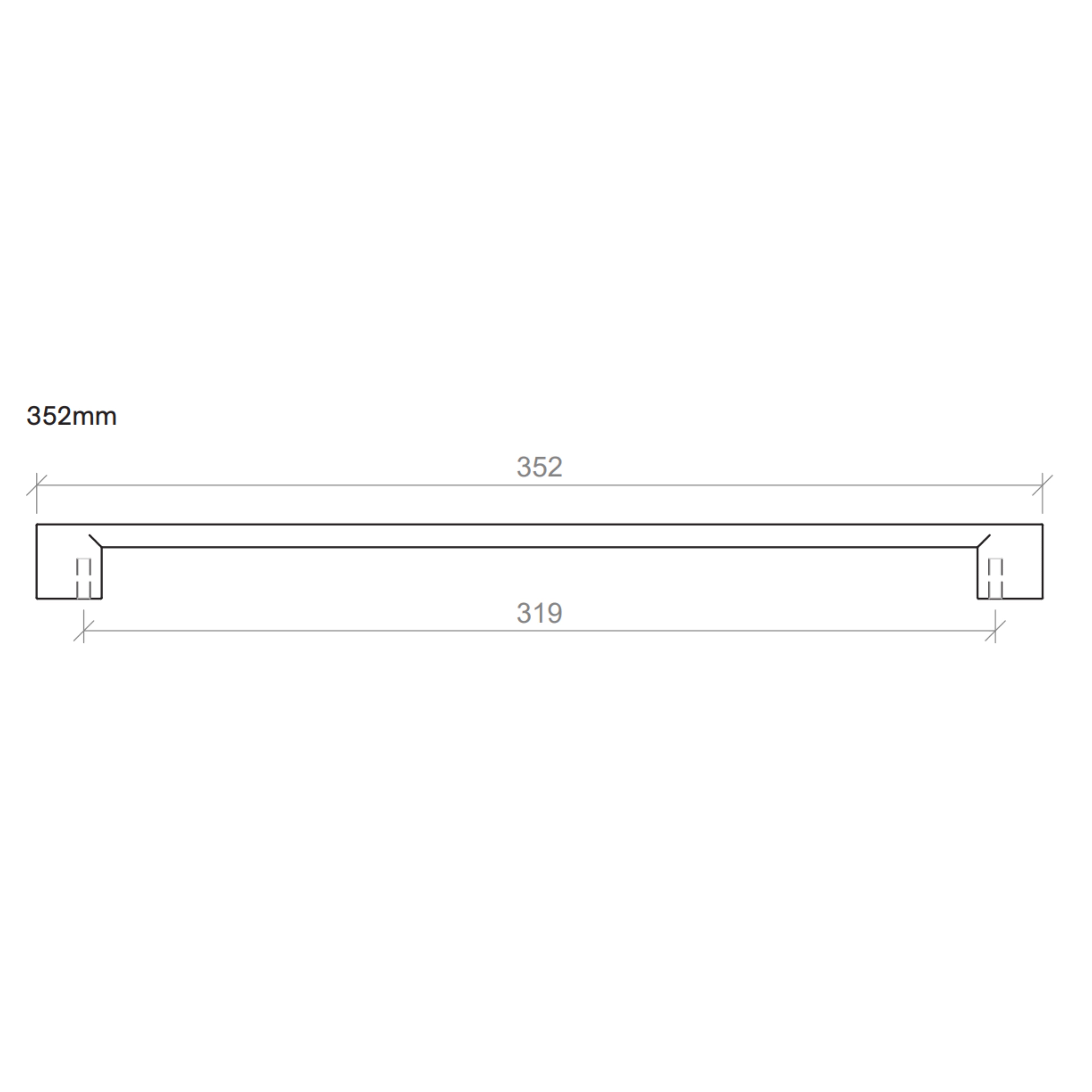 TIMBERLINE SQUARE HANDLE BLACK (AVAILABLE IN 224MM AND 352MM)