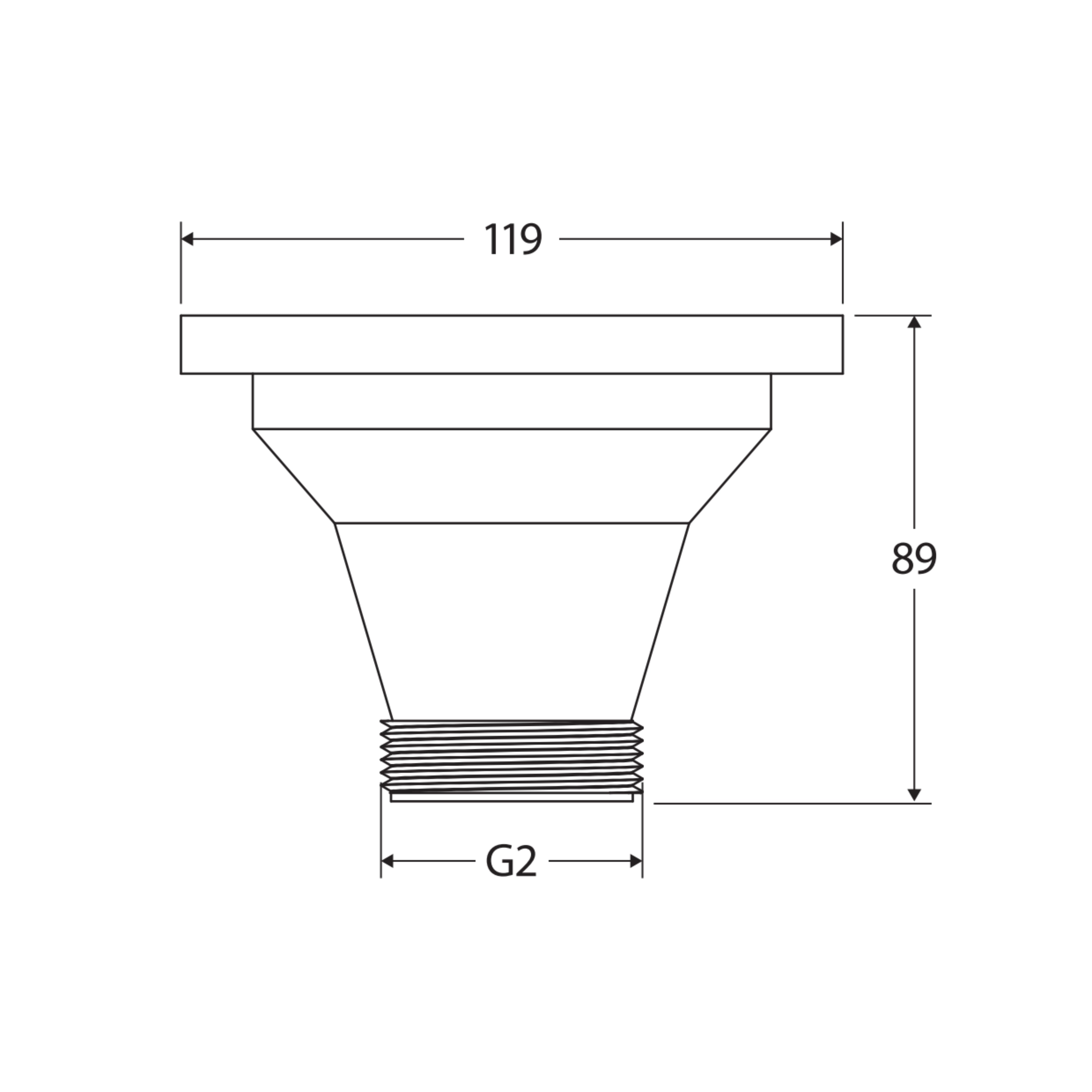 FIENZA HANA SINK BASKET WASTE 119MM PVD CARBON METAL