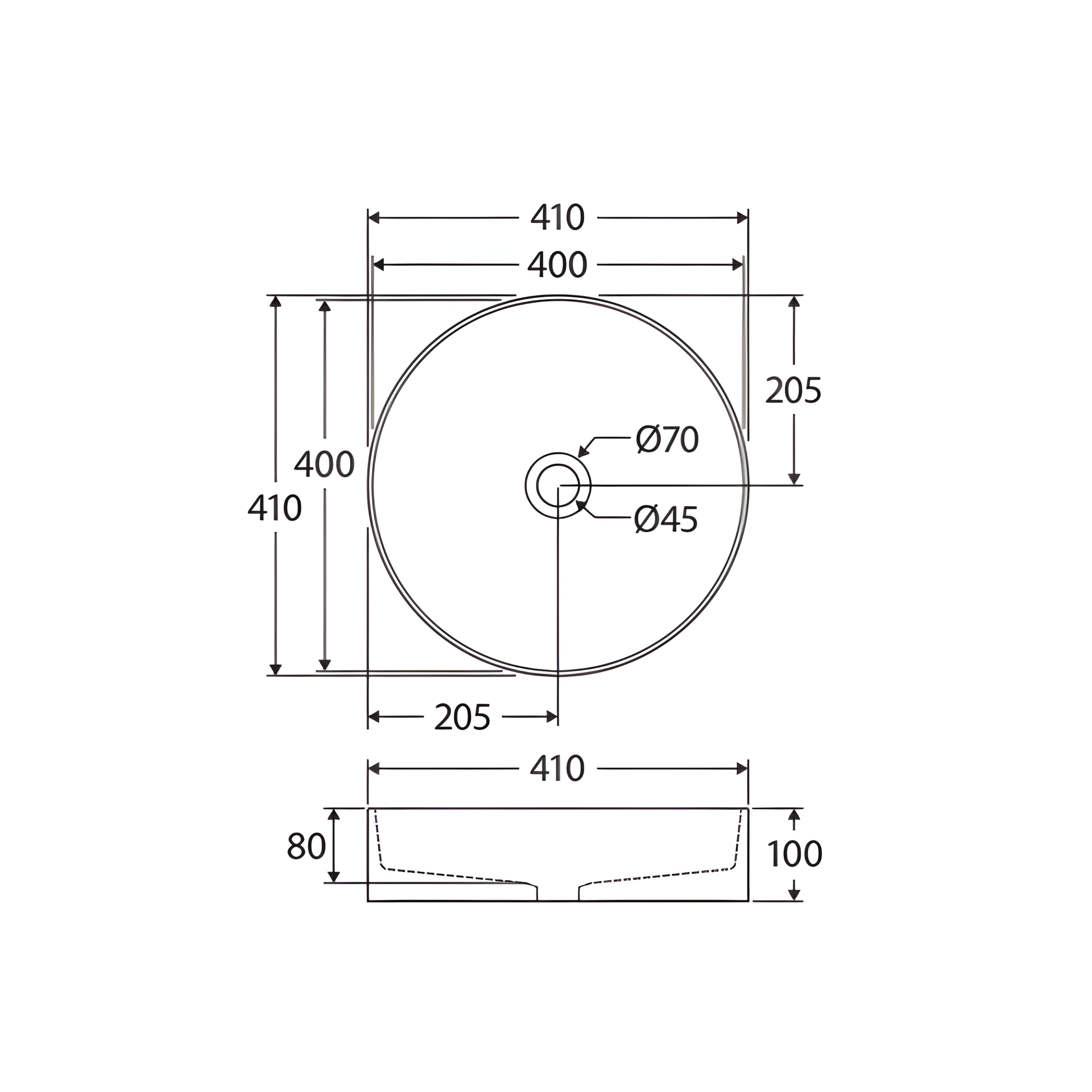 FIENZA ELEANOR FLUTED ABOVE COUNTER BASIN MATTE WHITE 410MM