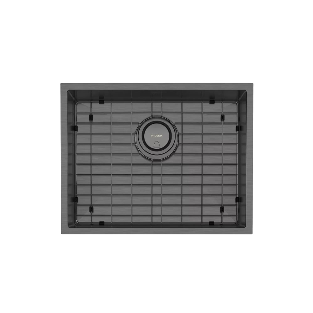 PHOENIX 4000 SERIES LARGE SINGLE BOWL SINK 573MM BRUSHED CARBON