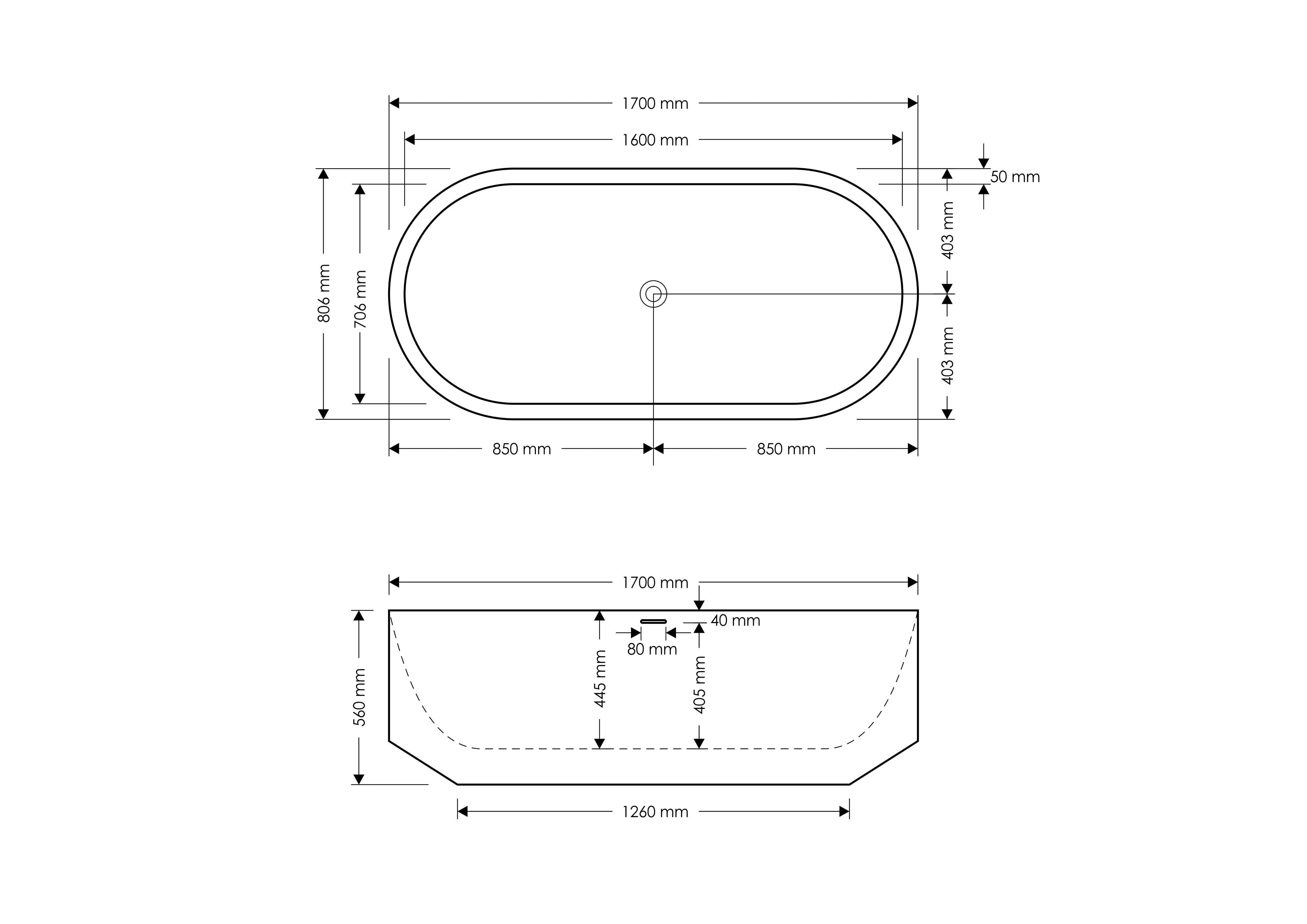 MADU EDEN FREESTANDING BATHTUB TERRAZO STONE WHITE 1700MM