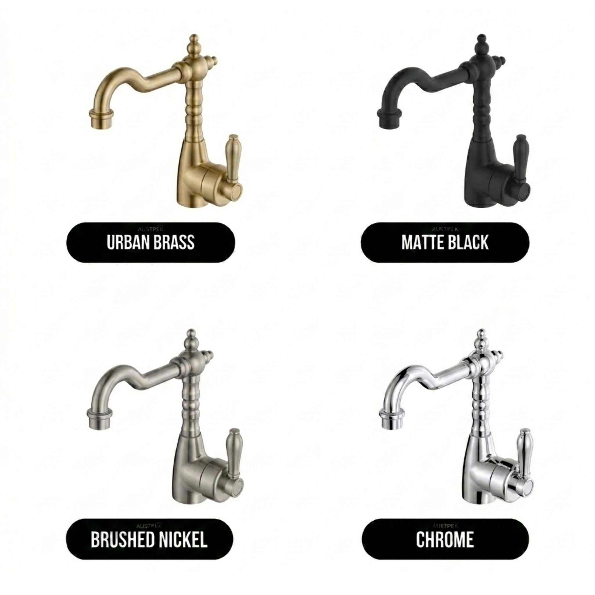 FIENZA ELEANOR SHEPHERDS CROOK BASIN MIXER 233MM URBAN BRASS / URBAN BRASS