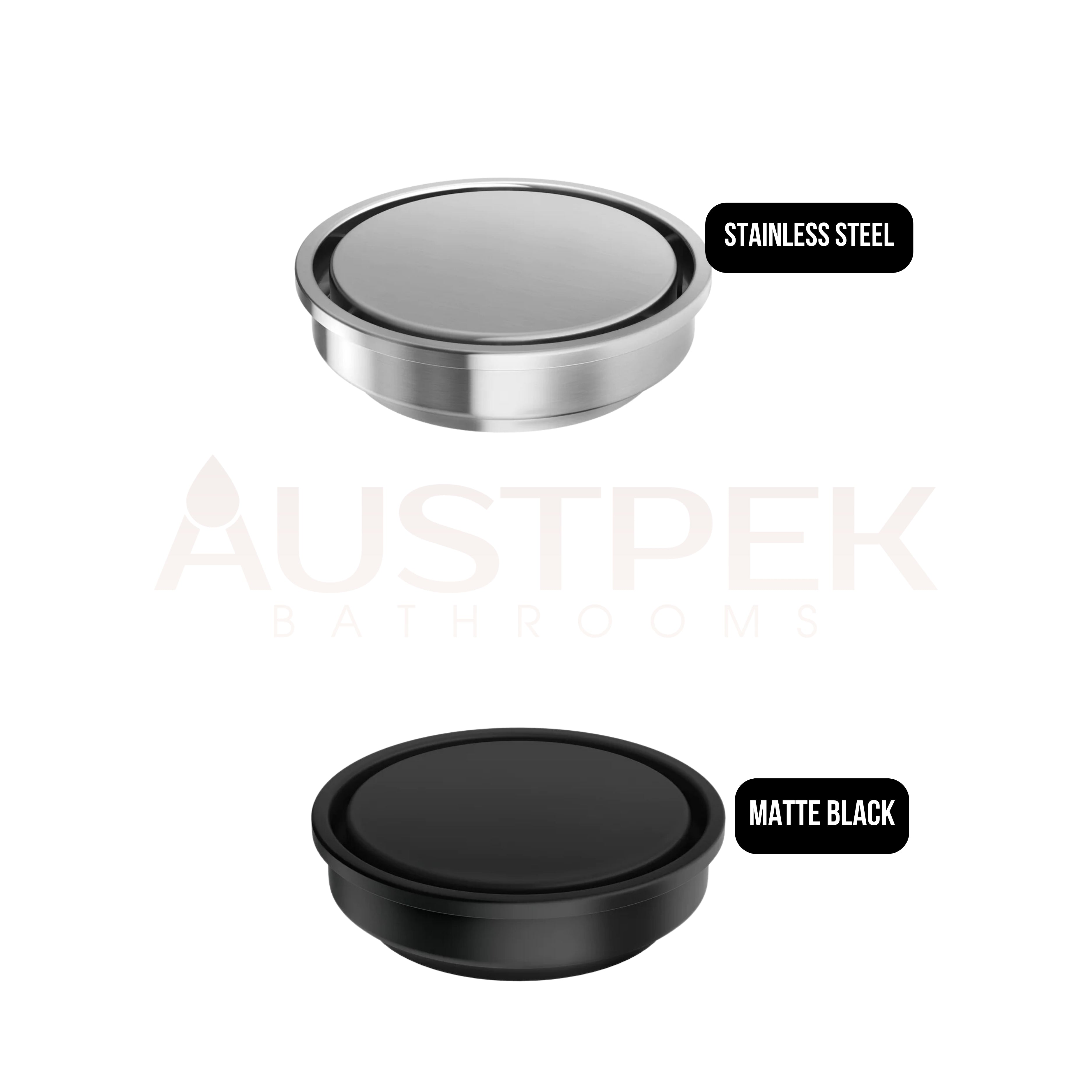 PHOENIX POINT DRAIN ROUND 90MM OUTLET MATTE BLACK 100MM