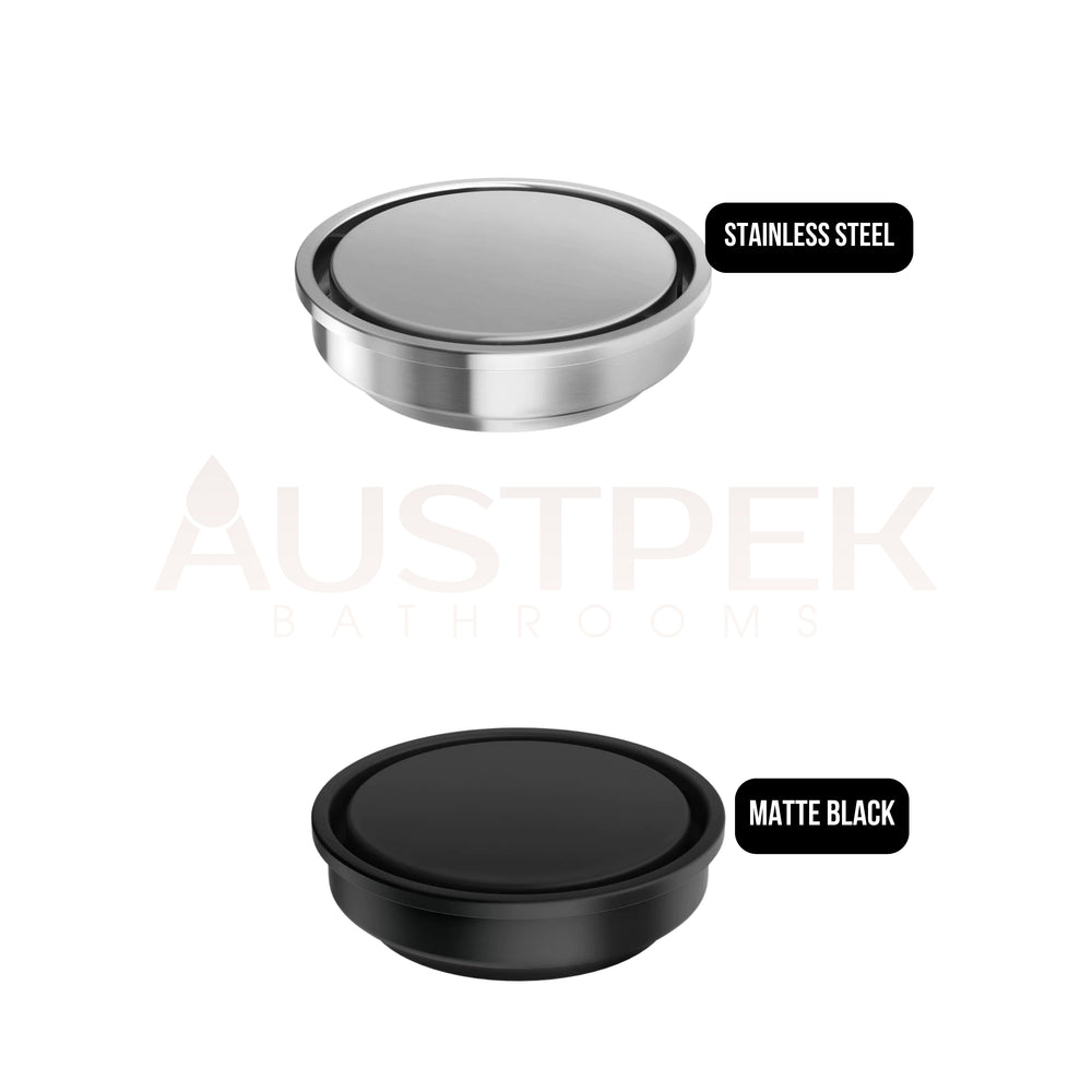 PHOENIX POINT DRAIN ROUND 90MM OUTLET STAINLESS STEEL 100MM