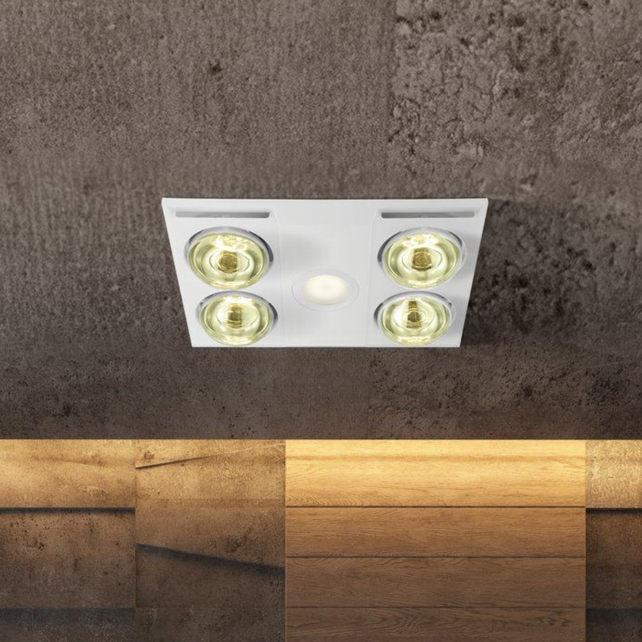 EGLO HEATFLOW 3-IN-1 BATHROOM FAN AND LED LIGHT WHITE