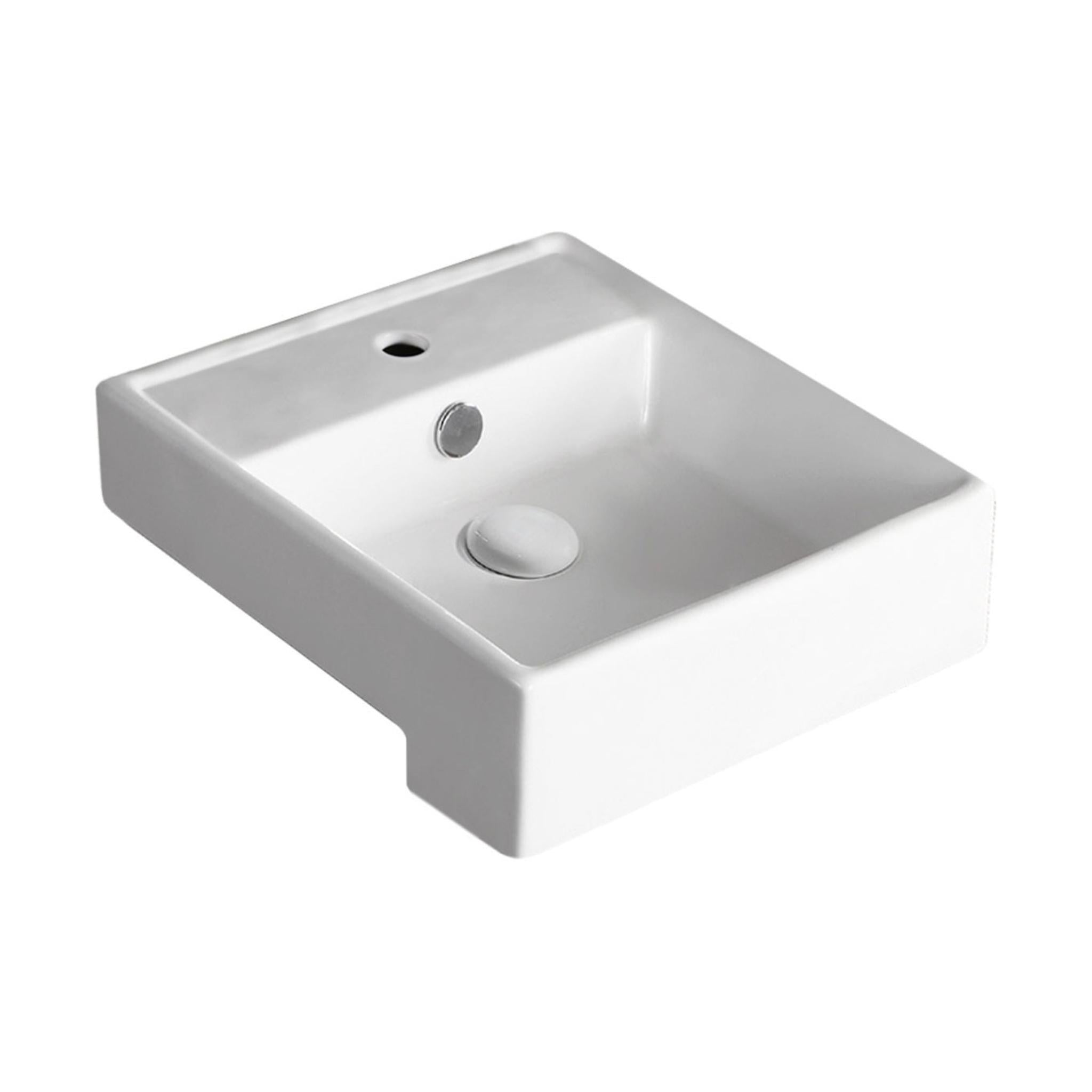 FIENZA HELEN JUNIOR SEMI-RECESSED BASIN GLOSS WHITE 415MM