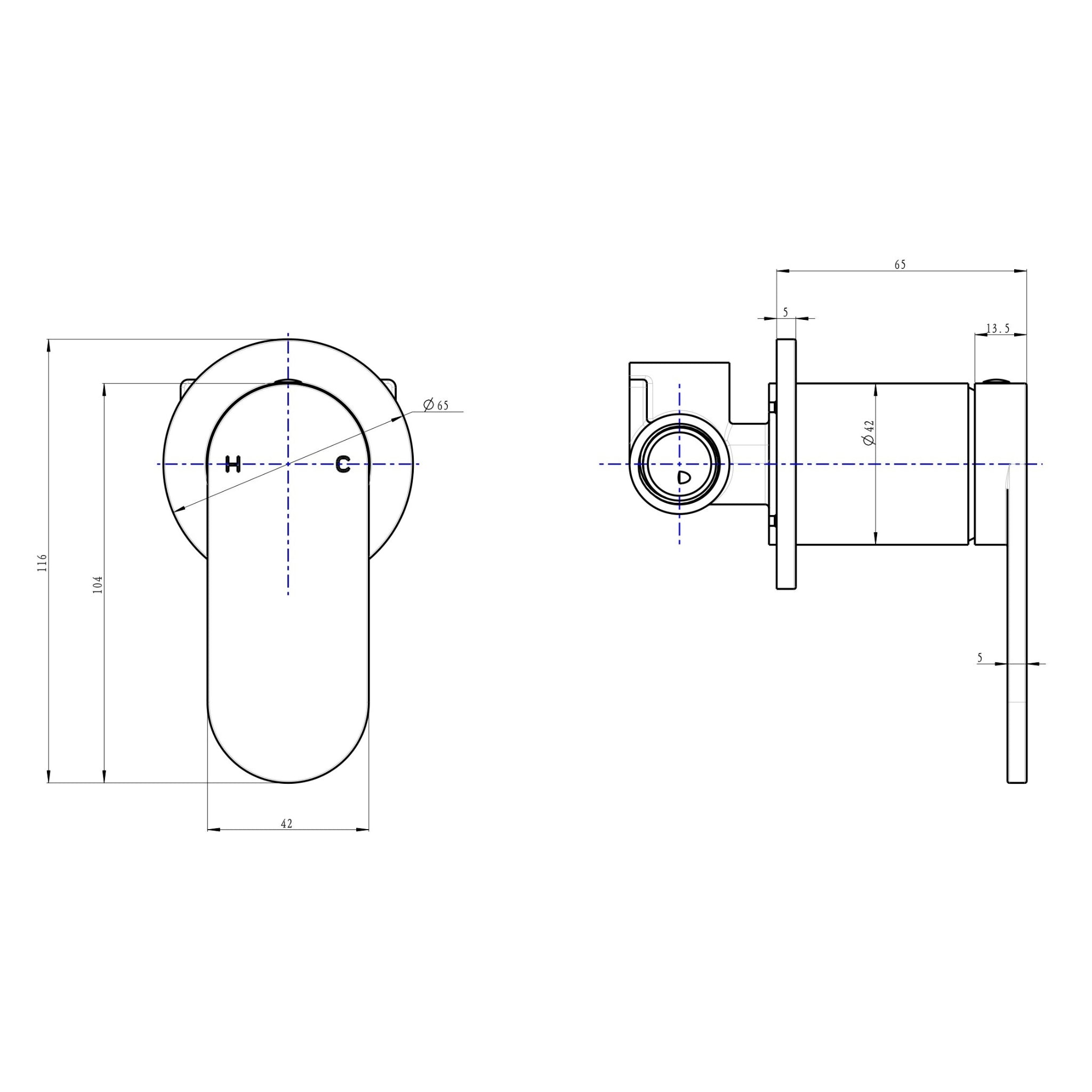 LINSOL CAPO WALL MIXER 116MM CHROME
