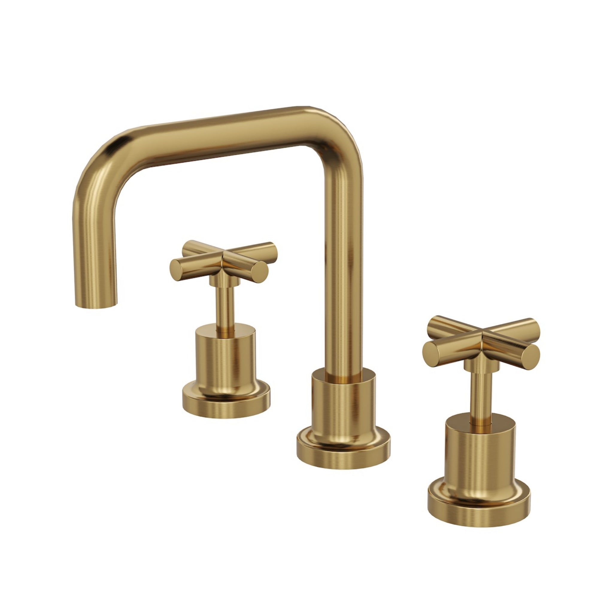 LINSOL TRE CROSS HANDLE BASIN SET BRUSHED BRASS