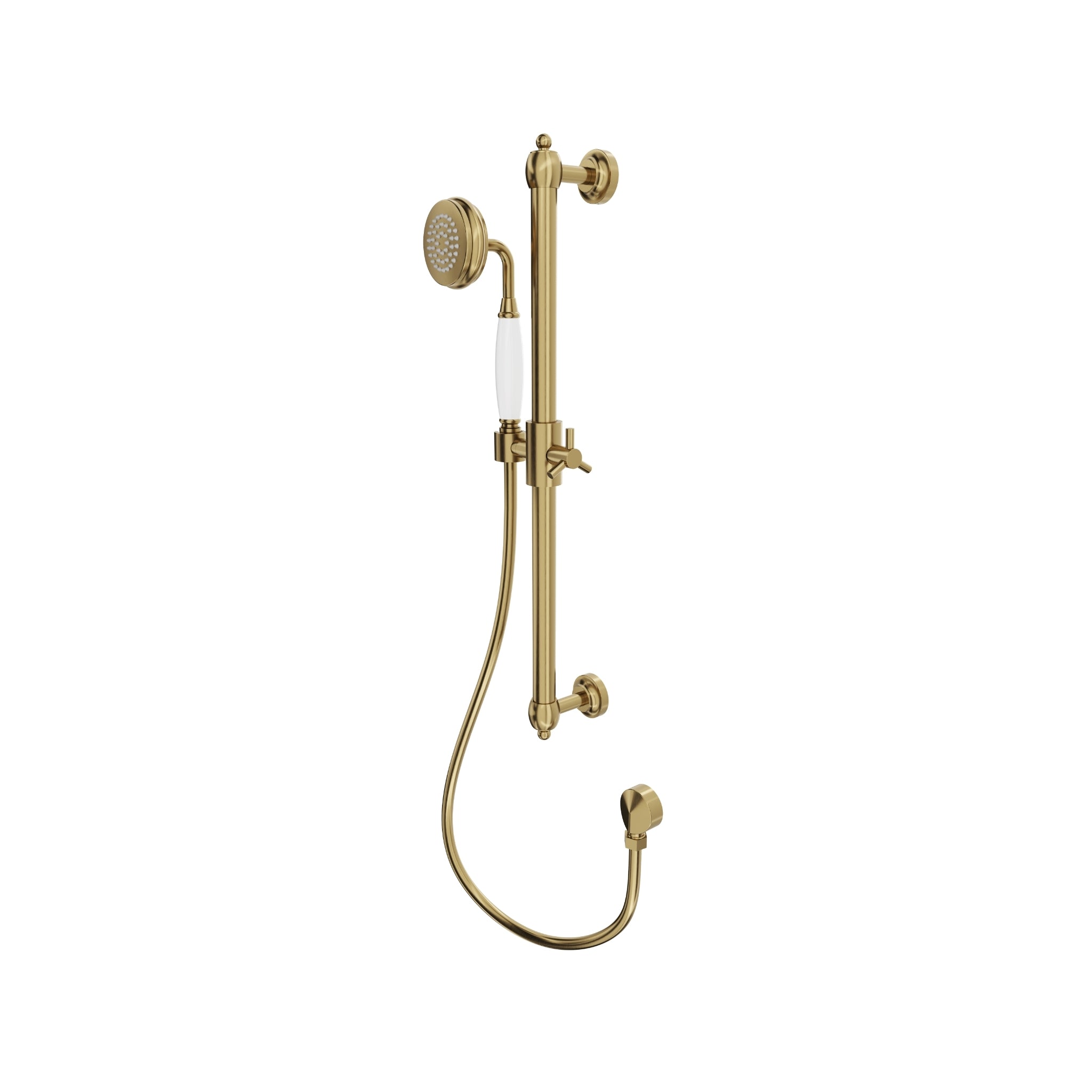 LINSOL KLASSIQUE SHOWER RAIL 616MM BRUSHED BRASS