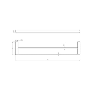 LINSOL CIRCLE DOUBLE TOWEL RAIL BRUSHED NICKEL (AVAILABLE IN 600MM AND 800MM)