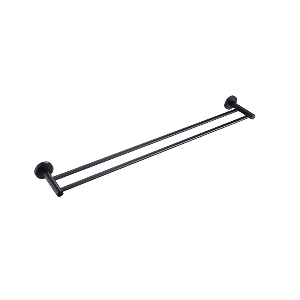 LINSOL LUX S2 NON HEATED DOUBLE TOWEL RAIL 800MM MATTE BLACK