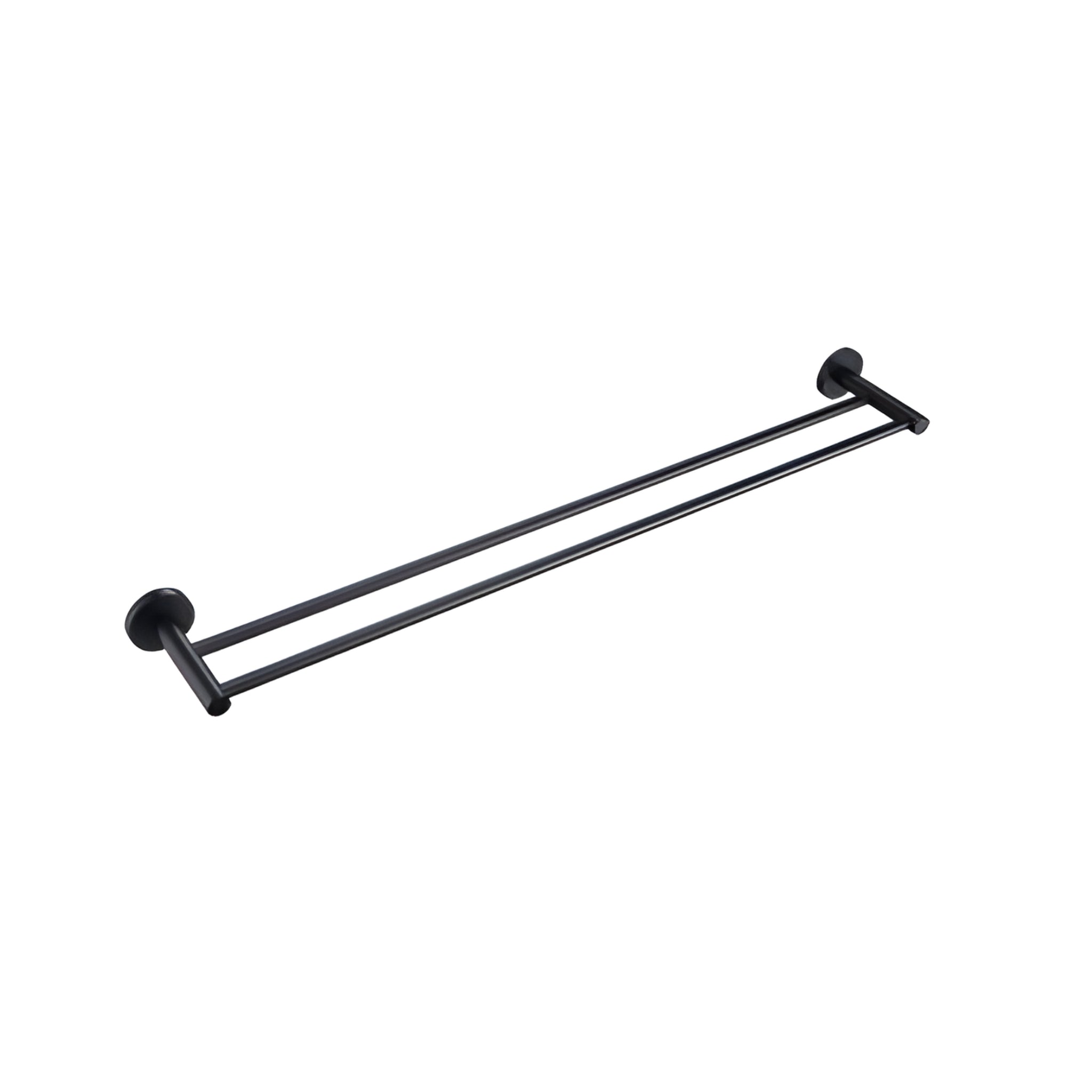 LINSOL LUX S2 LEAD FREE NON HEATED DOUBLE TOWEL RAIL 800MM MATTE BLACK