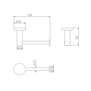 LINSOL LUX S2 TOILET ROLL HOLDER MATTE BLACK