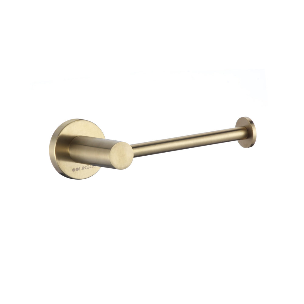 LINSOL LUX S2 TOILET ROLL HOLDER BRUSHED BRASS