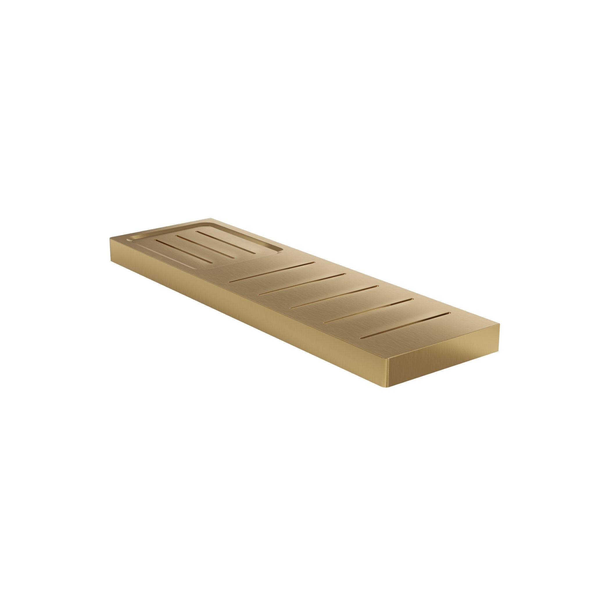 LINSOL CIRCLE LEAD FREE METAL SHELF WITH SOAP DISH BRUSHED BRASS