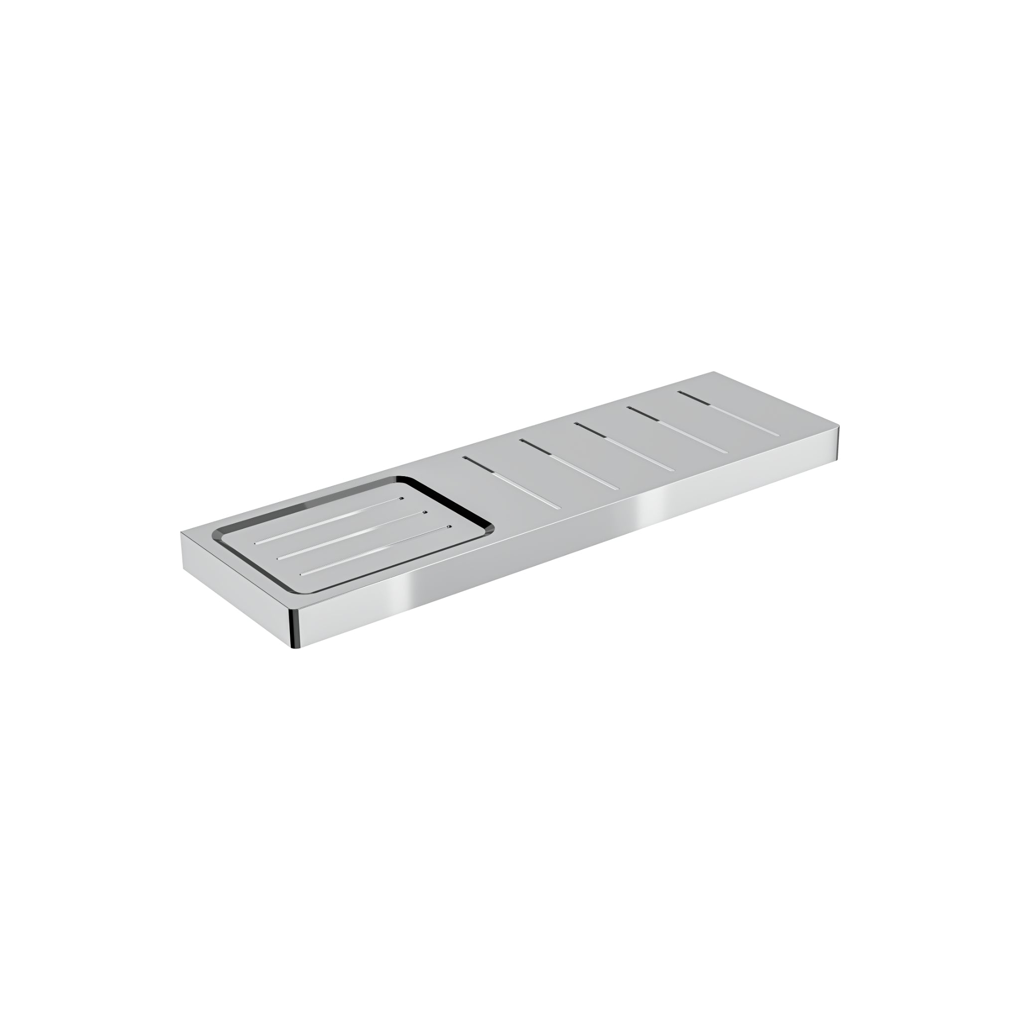 LINSOL CIRCLE LEAD FREE METAL SHELF WITH SOAP DISH CHROME
