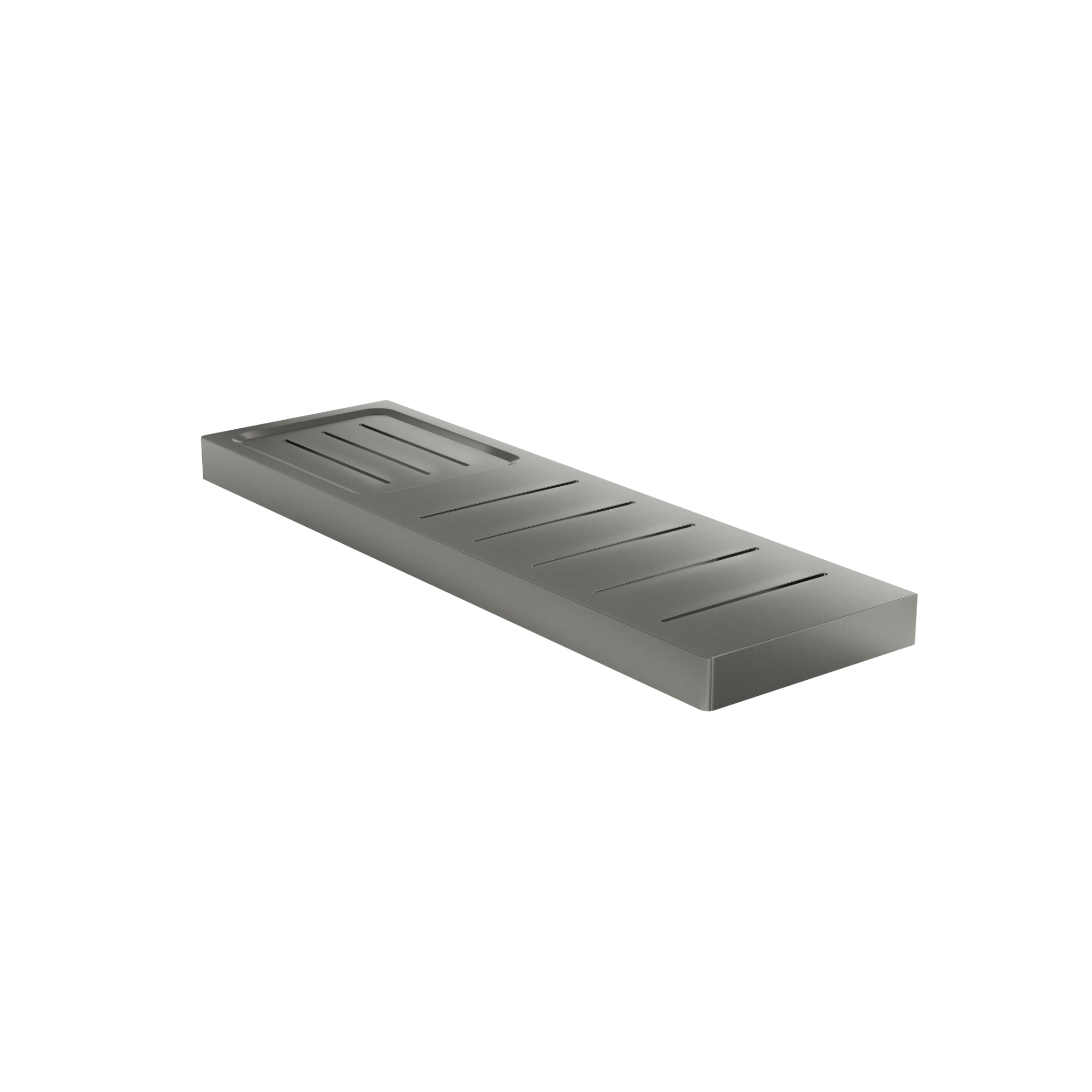 LINSOL CIRCLE LEAD FREE METAL SHELF WITH SOAP DISH GUN METAL