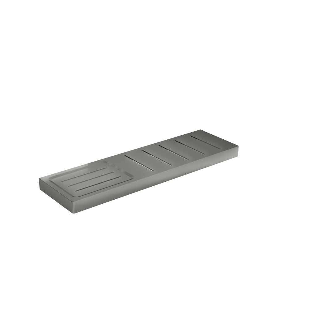 LINSOL CIRCLE METAL SHELF WITH SOAP DISH GUN METAL