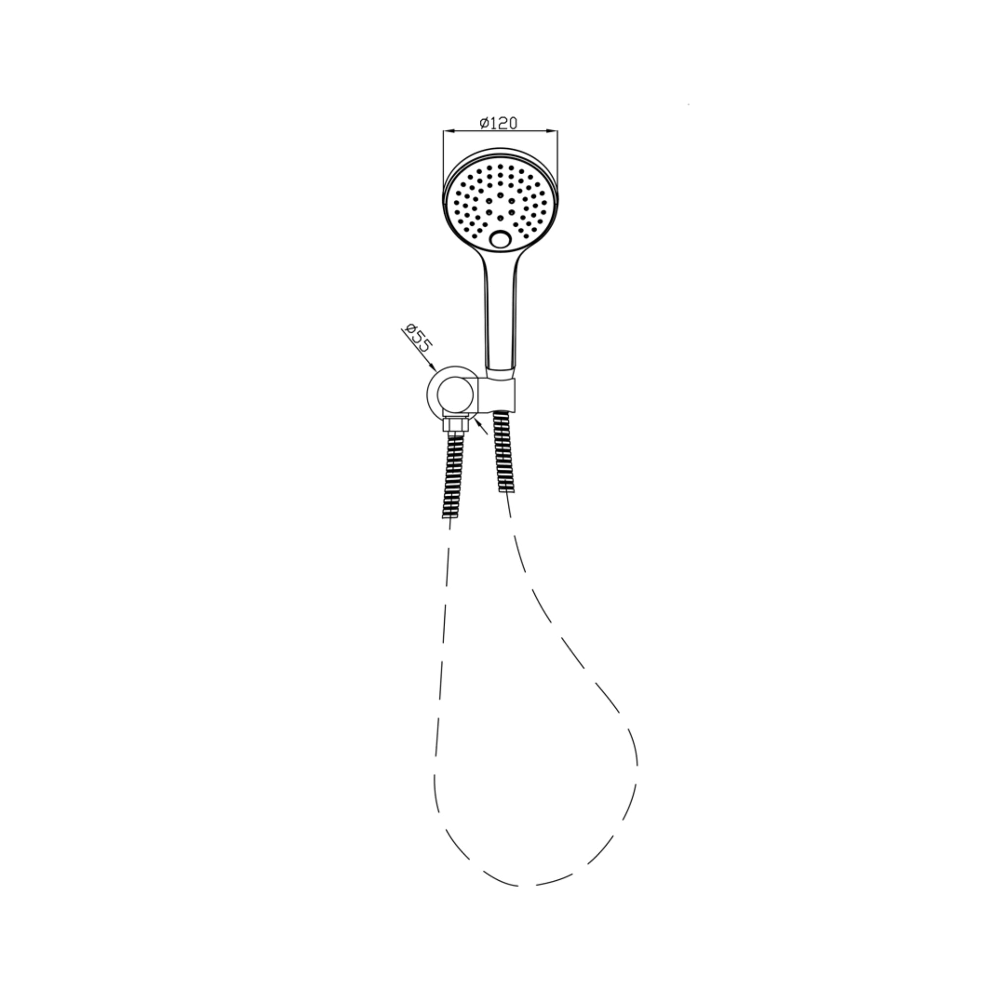LINSOL MICO MULTIFUNCTION HAND SHOWER WITH WALL BRACKET GUN METAL