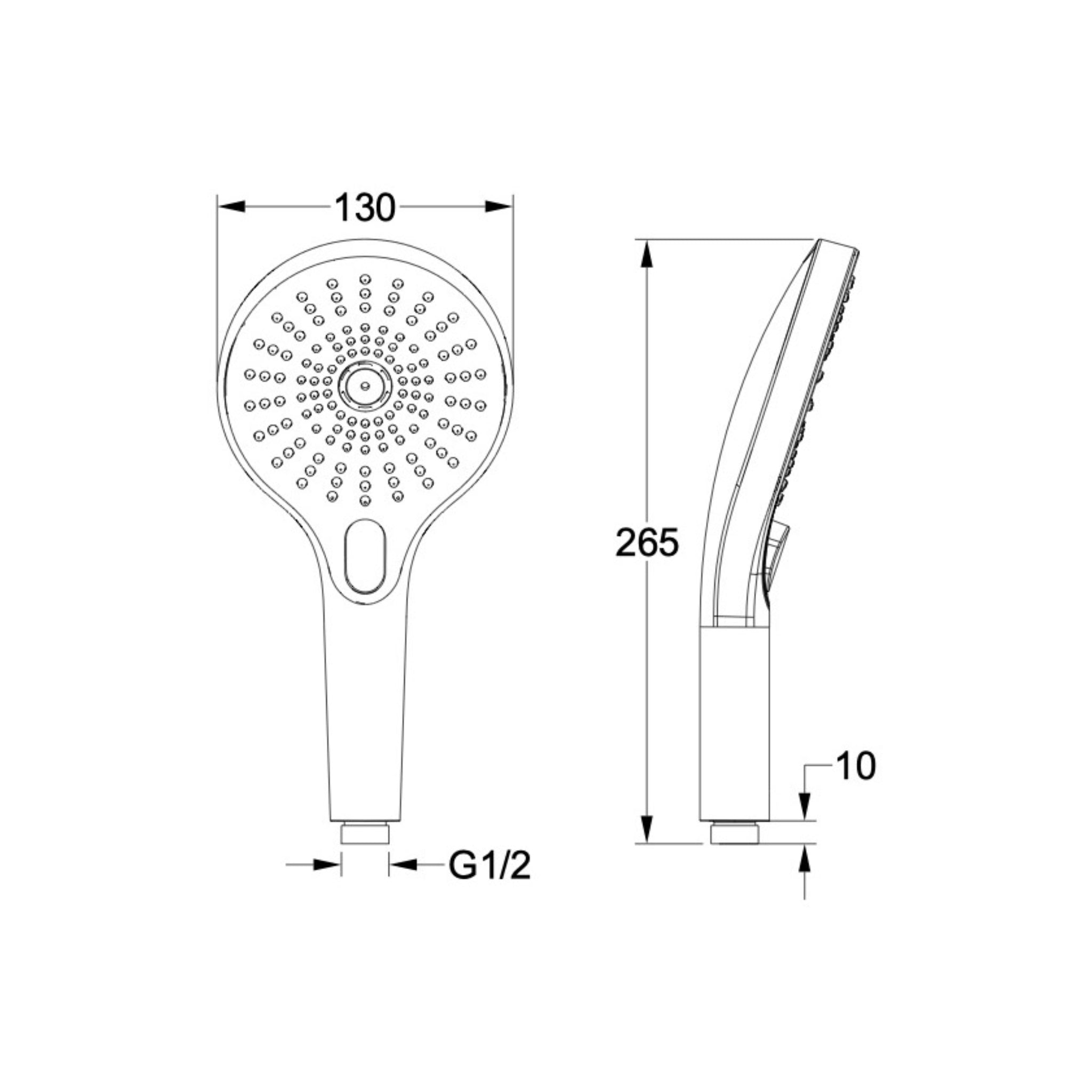 LINSOL OCEANJET MULTIFUNCTION HAND SHOWER 130MM CHROME