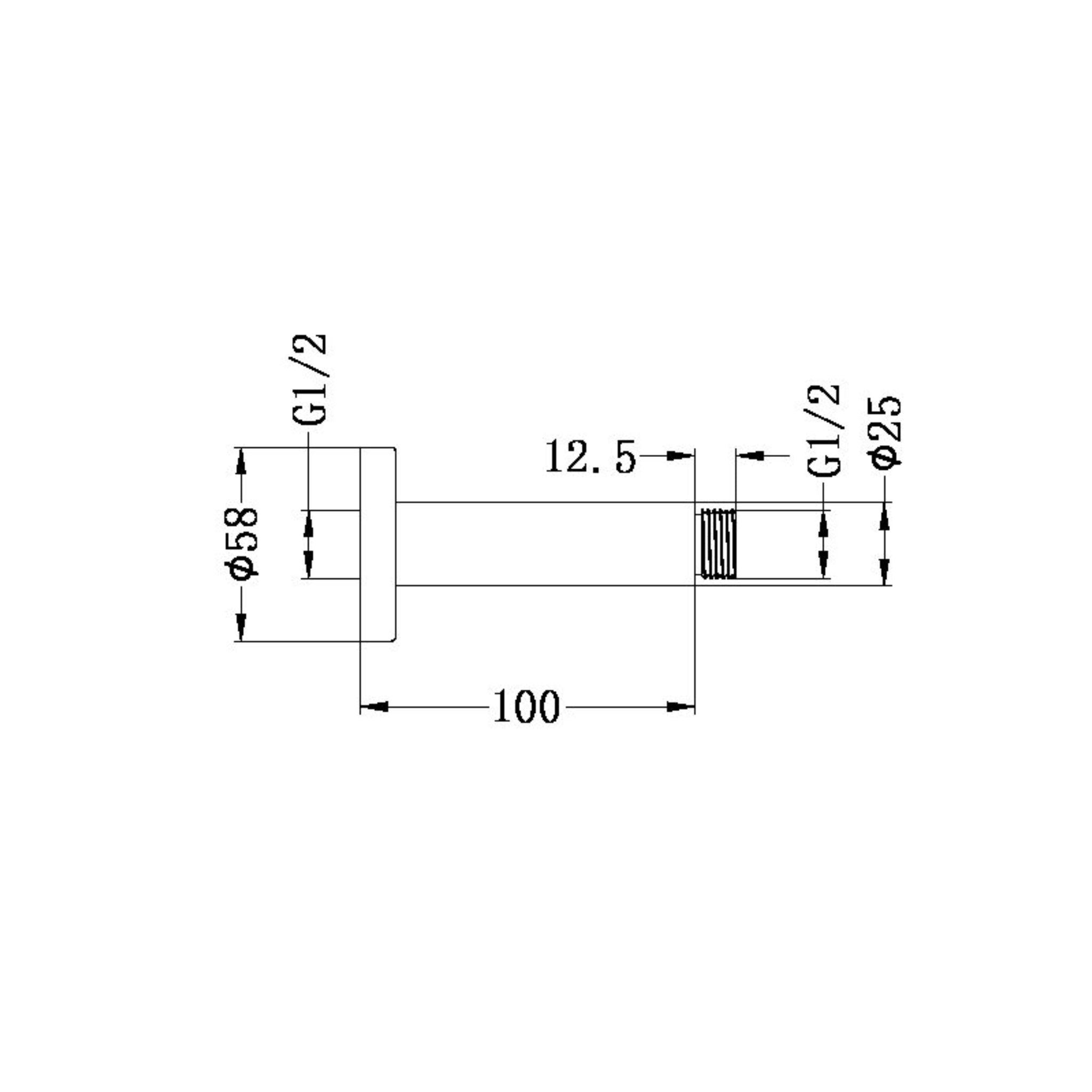 NERO ROUND CEILING SHOWER ARM 100MM BRUSHED BRONZE