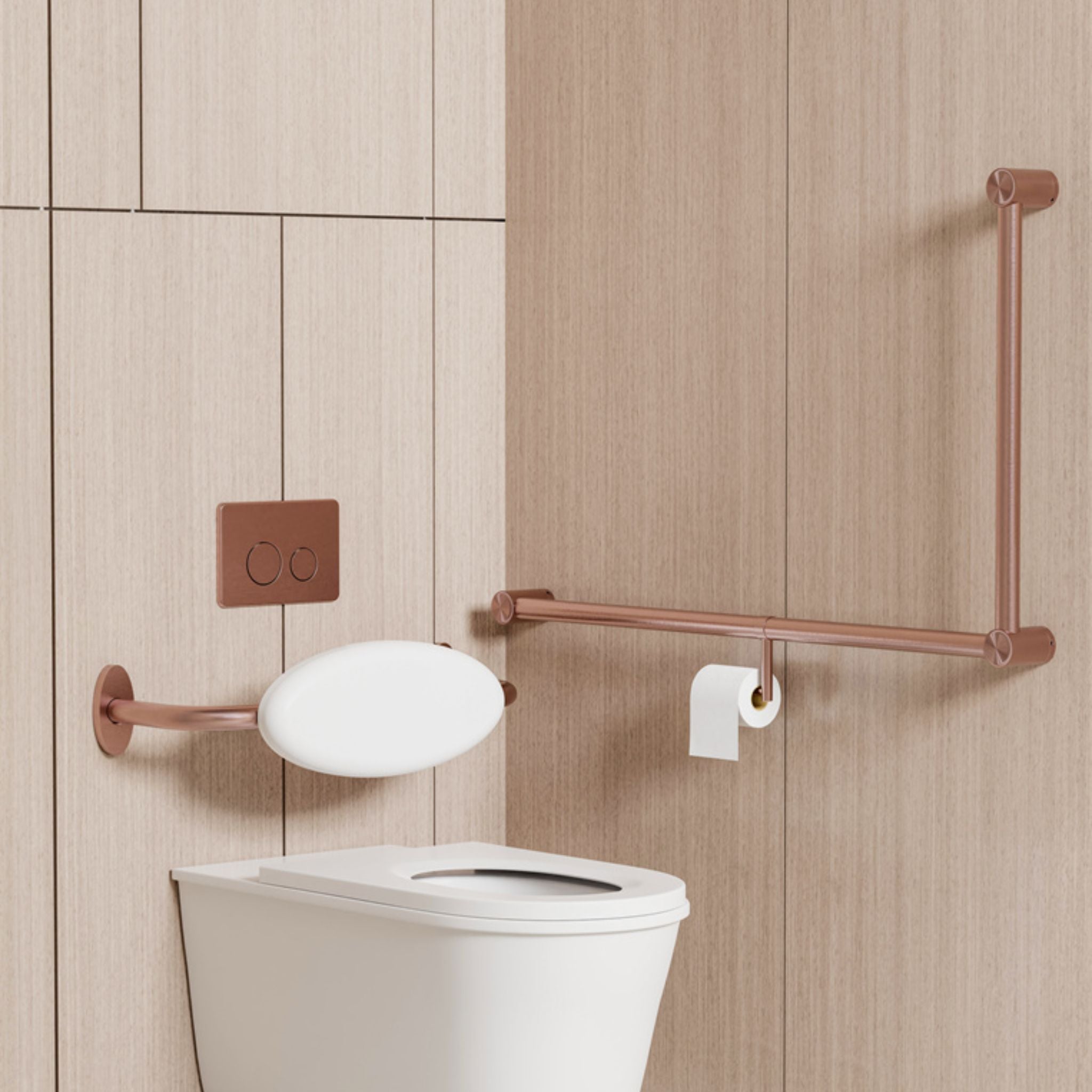 NERO MECCA CARE DDA TOILET BACKREST 560MM BRUSHED BRONZE