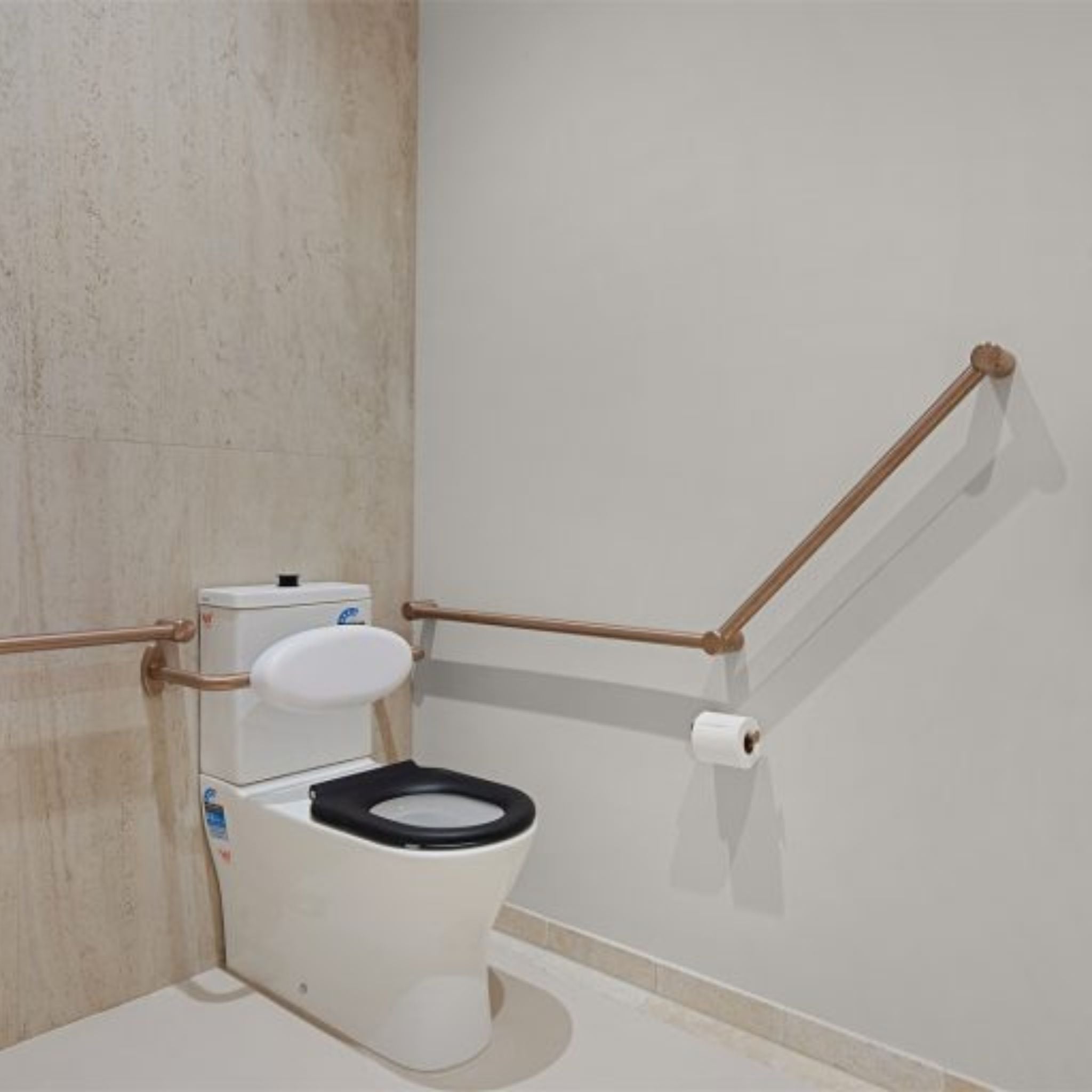 NERO MECCA CARE DDA TOILET BACKREST 560MM BRUSHED BRONZE