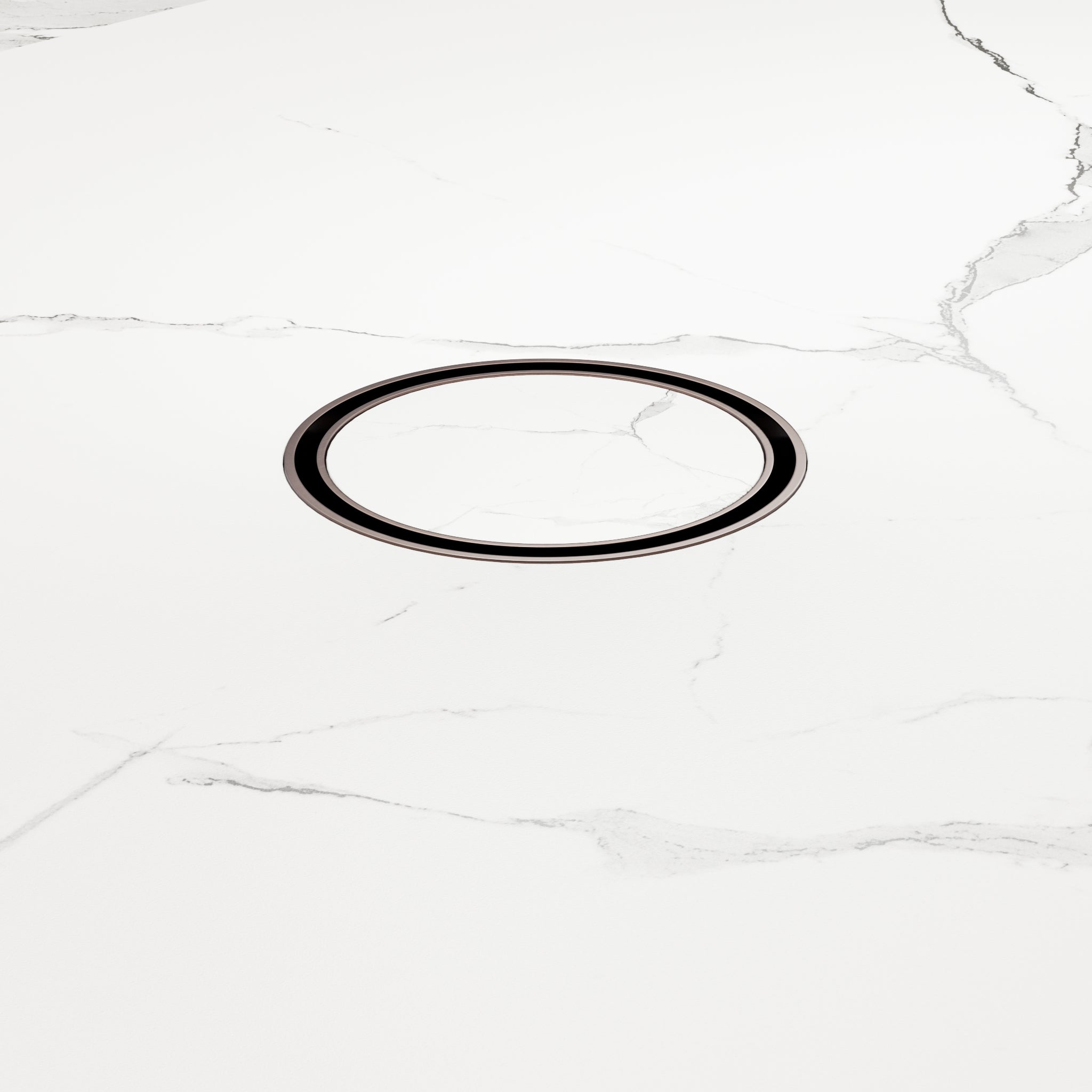 NERO TILE INSERT FLOOR WASTE ROUND BRUSHED BRONZE 100MM