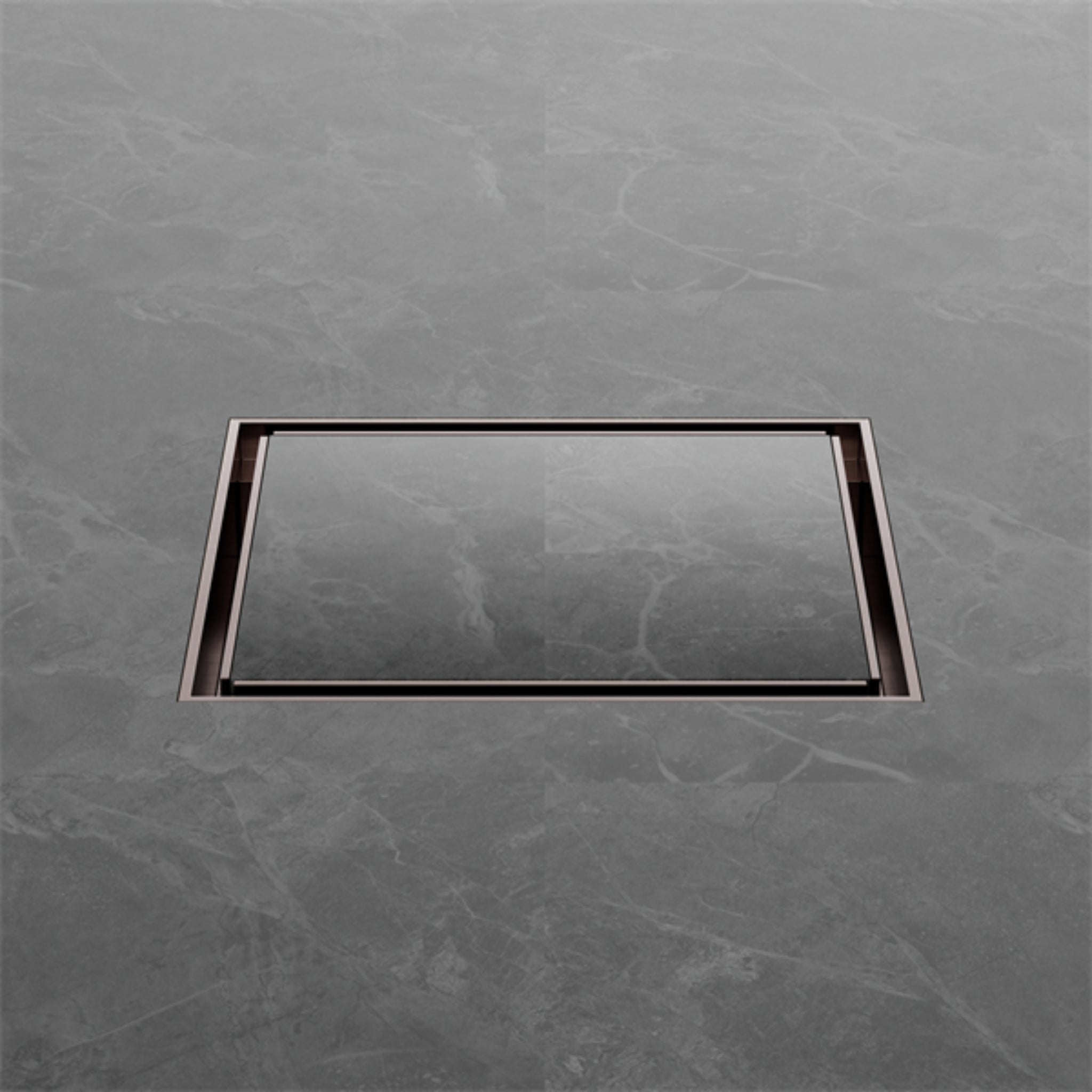 NERO SQUARE TILE INSERT FLOOR WASTE BRUSHED BRONZE 130MM