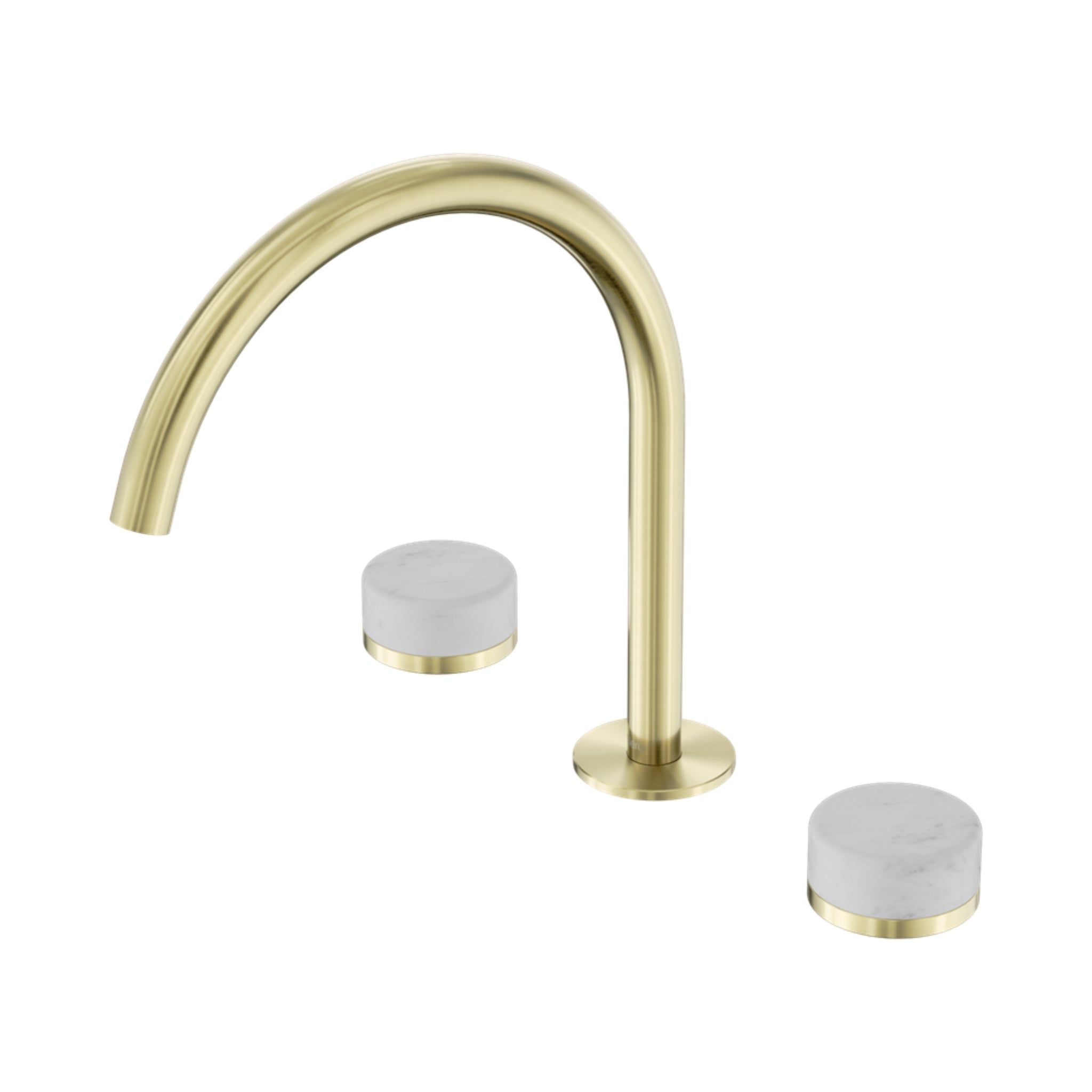 NERO SERENITY BATH/KITCHEN SET ARC SPOUT WITH CARRARA HANDLE 260MM BRUSHED GOLD